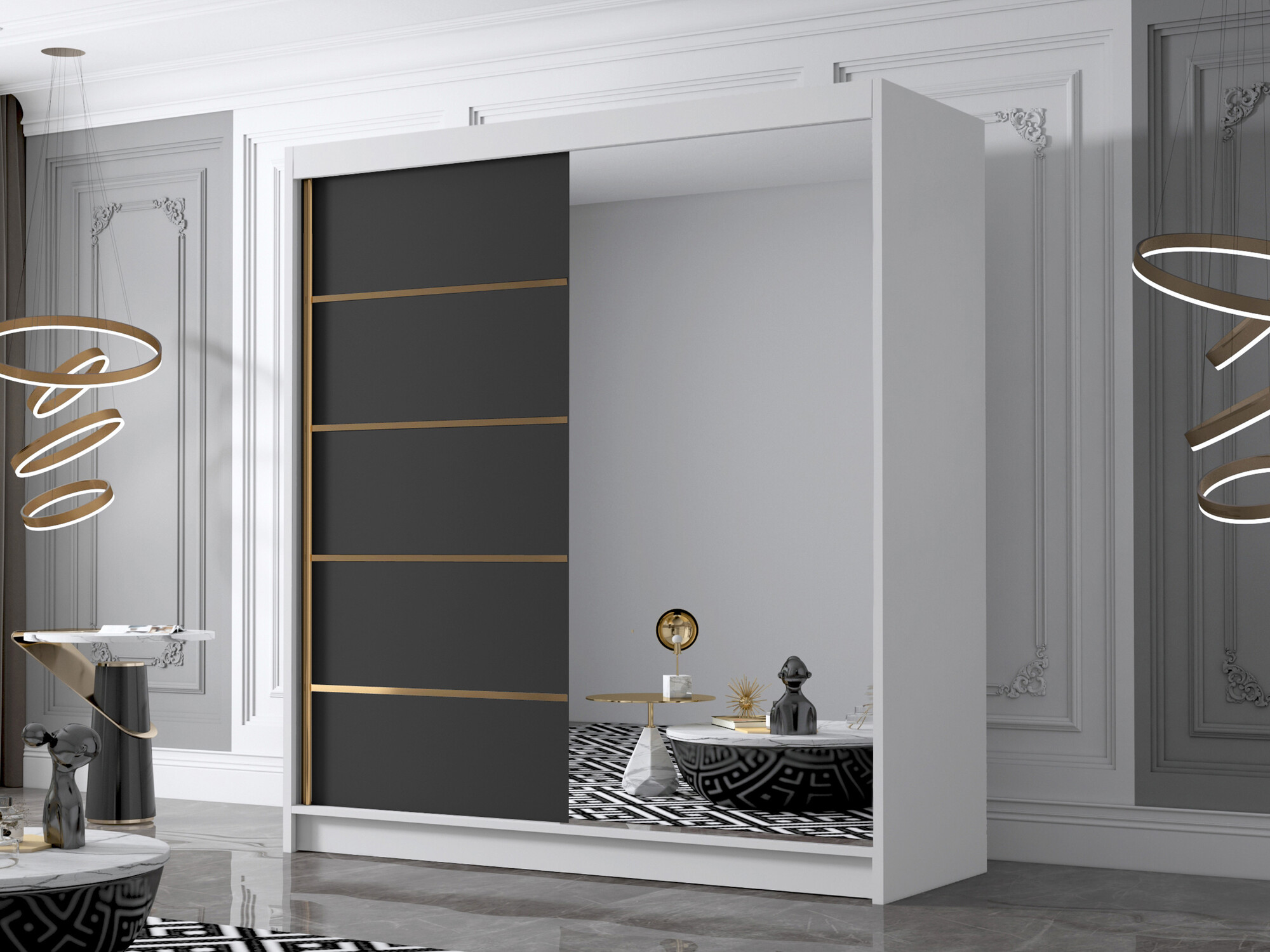 Armadio Closico Vallor III (Bianco + Nero)