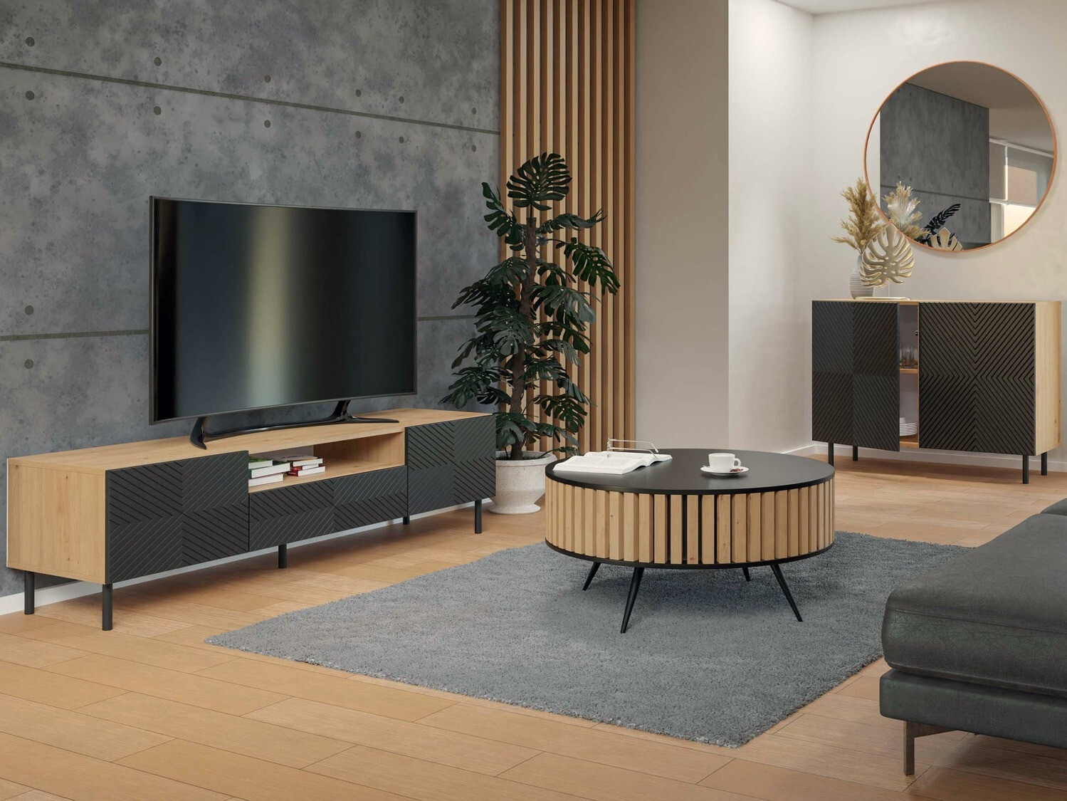 Madia Romseru 101 (Nero + Rovere Artisan)