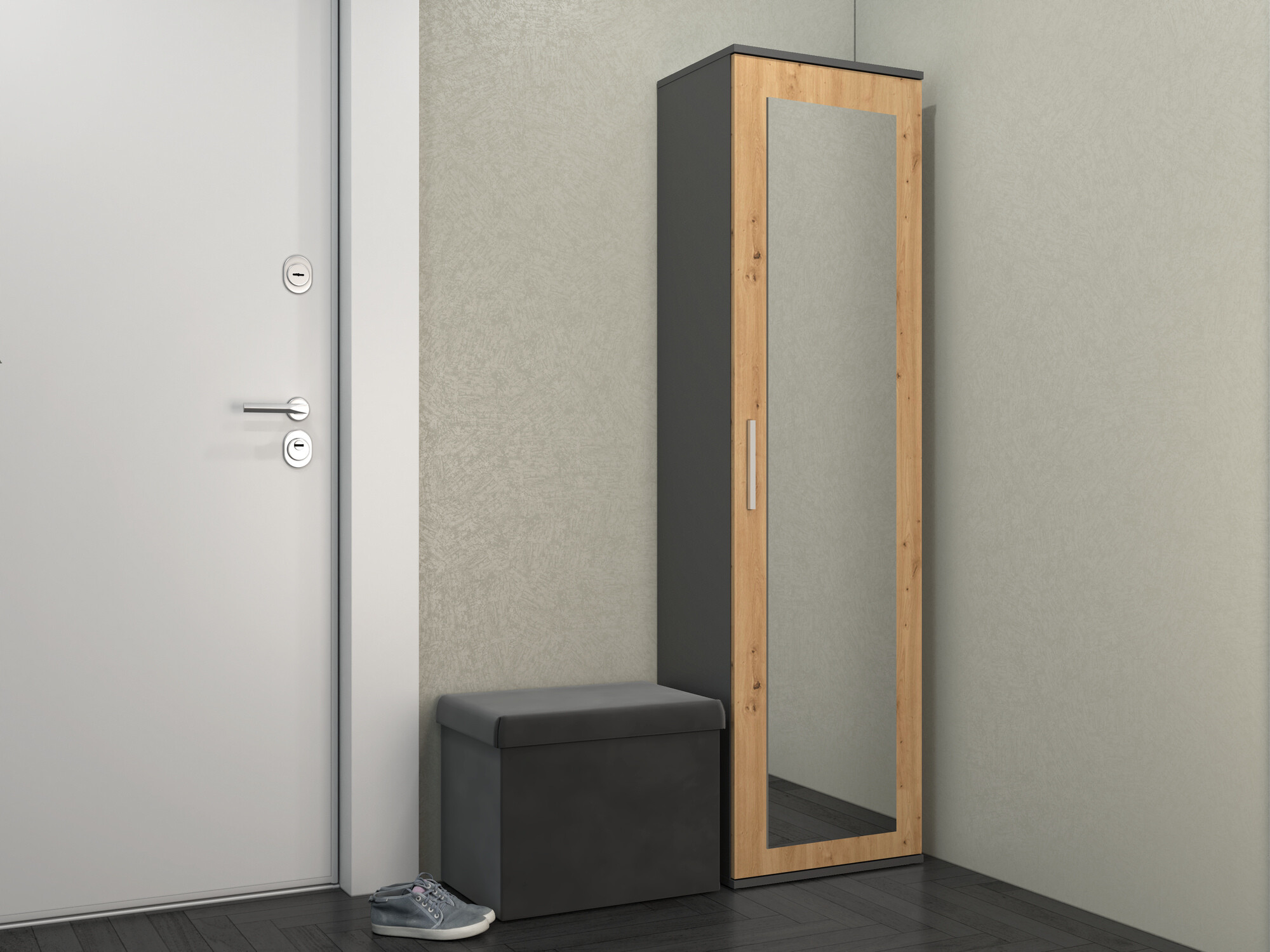 Armadio Mandeville 127 (Rovere Artisan + Antracite)