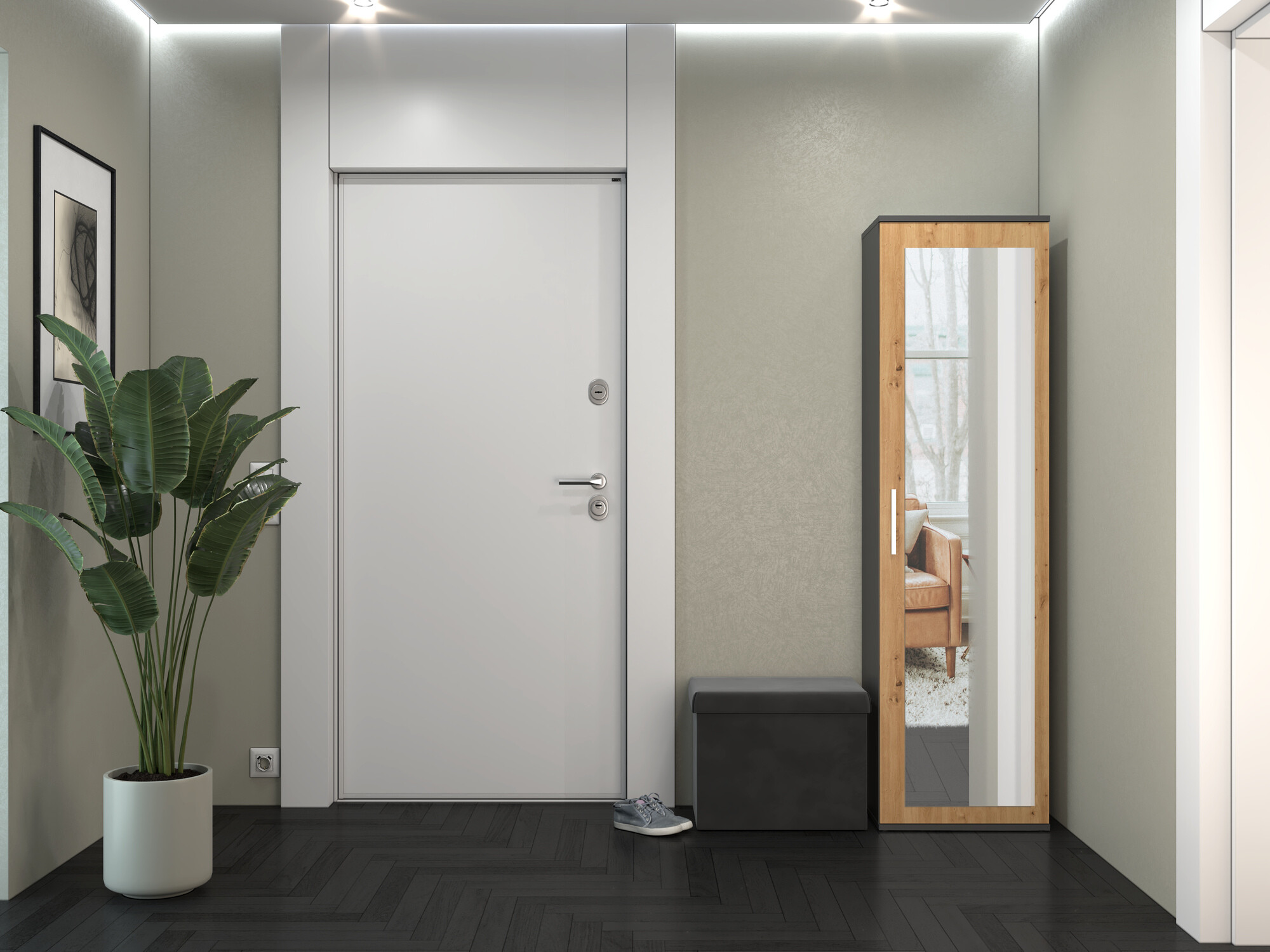 Armadio Mandeville 127 (Rovere Artisan + Antracite)