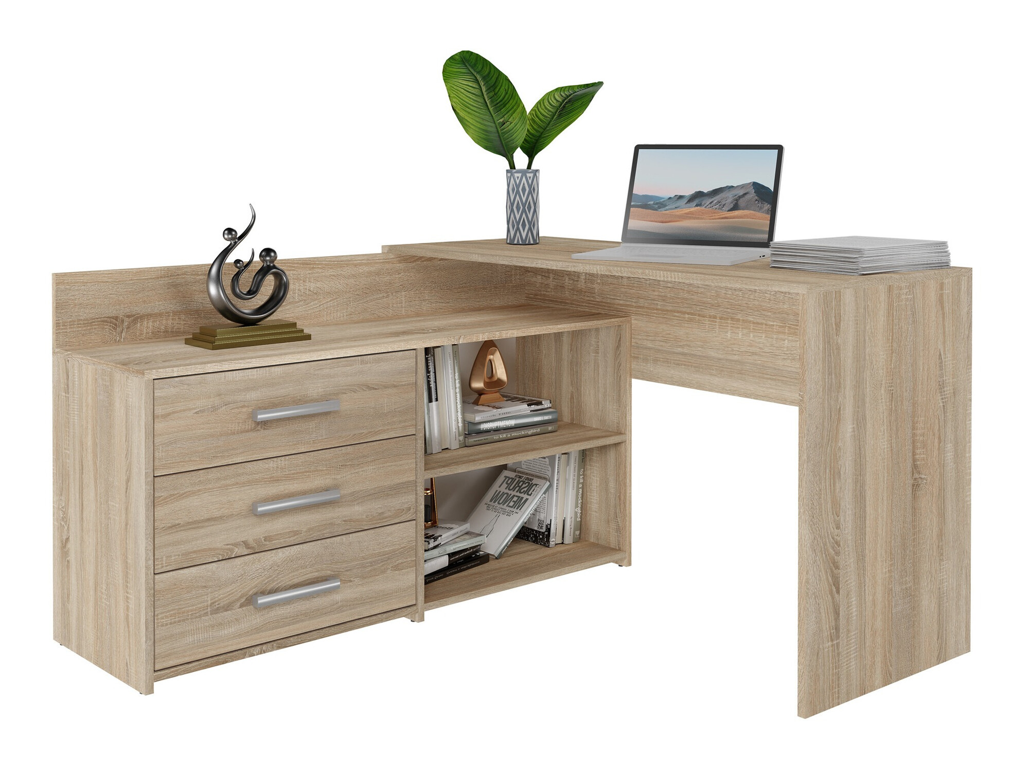 Scrivanie angolare Mandeville 131 (Sonoma quercia)