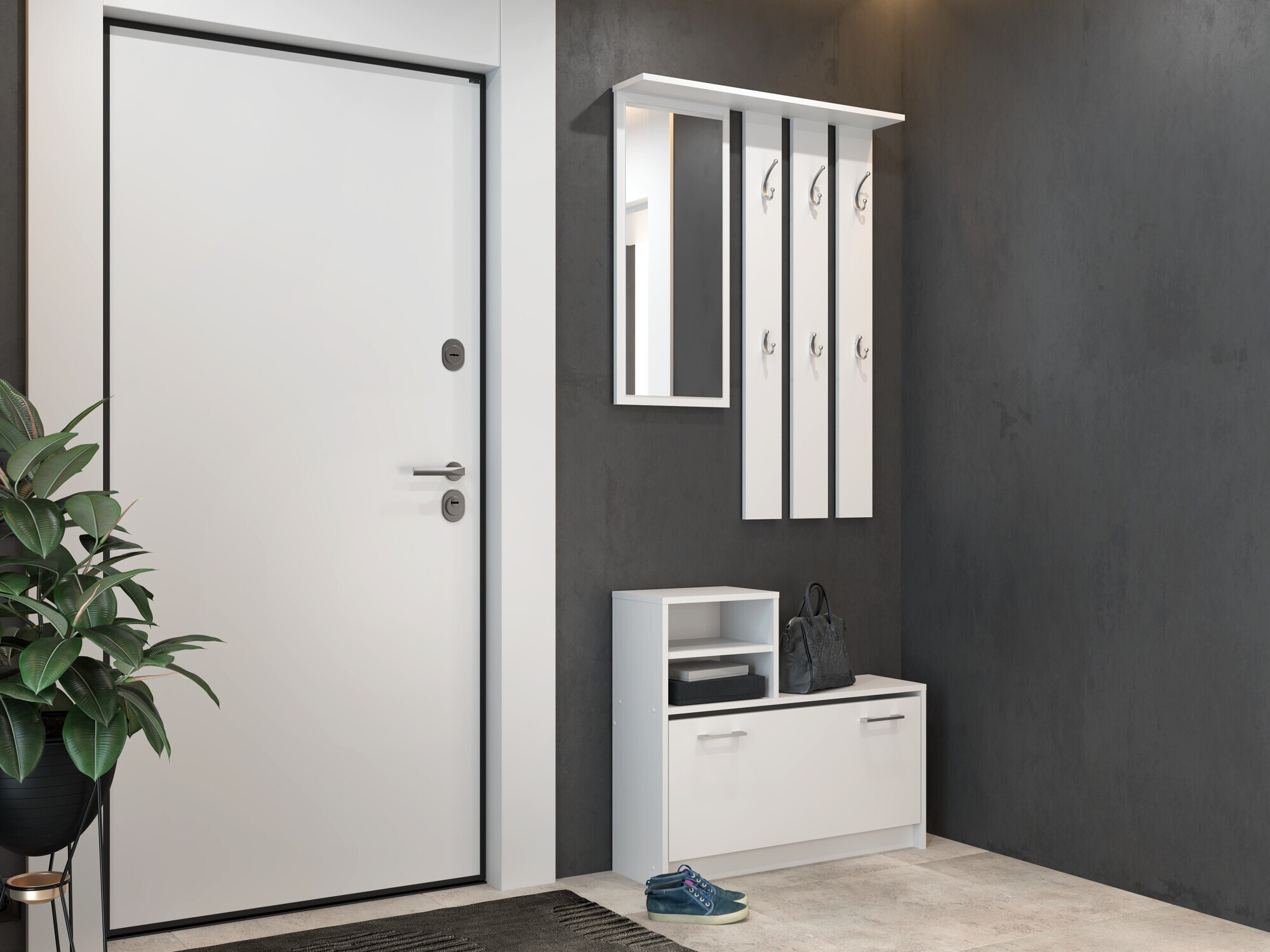 Set arredo da corridoio Mandeville 144 (Bianco)