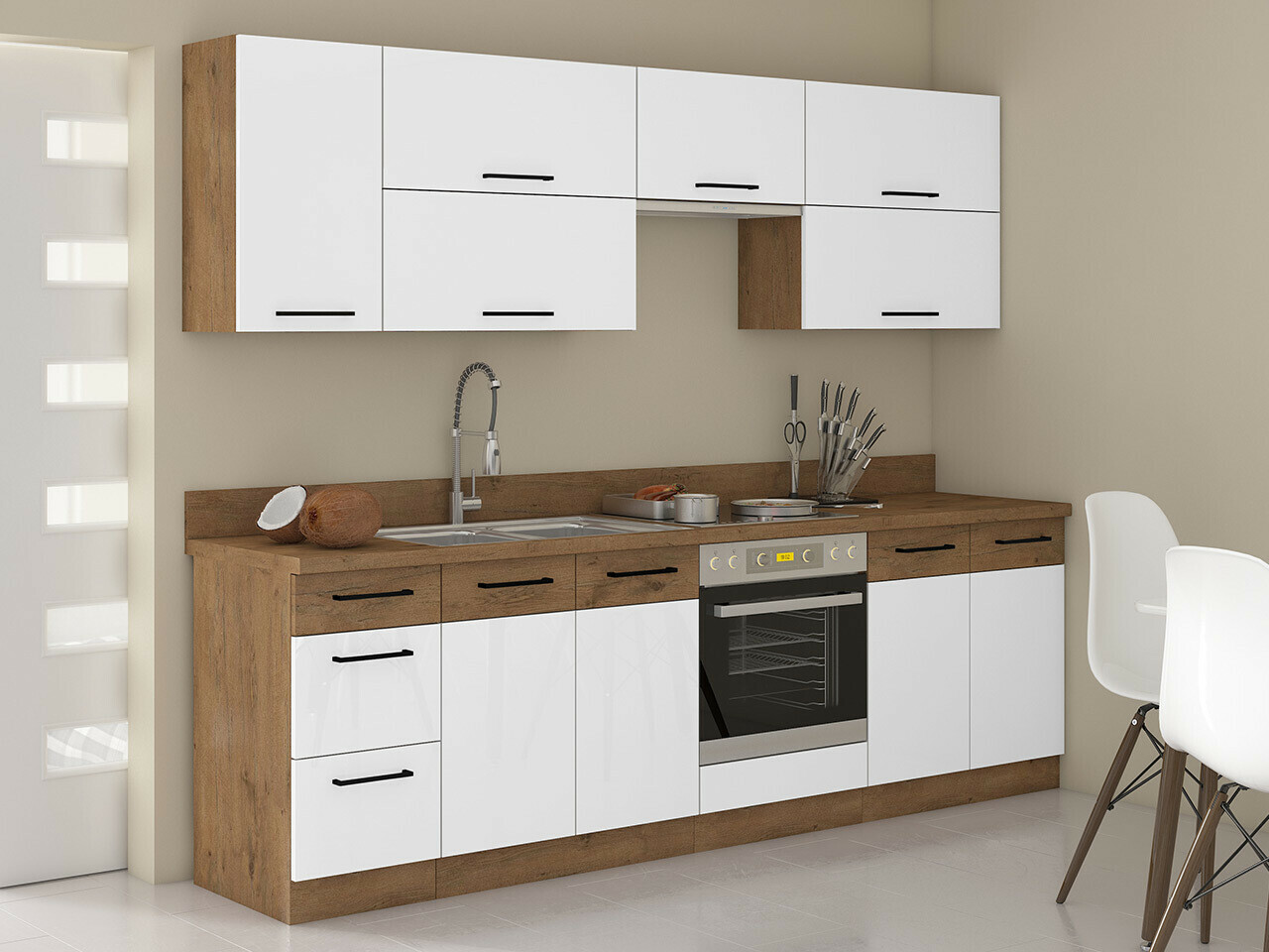 Set da cucina modulare Wood White 138