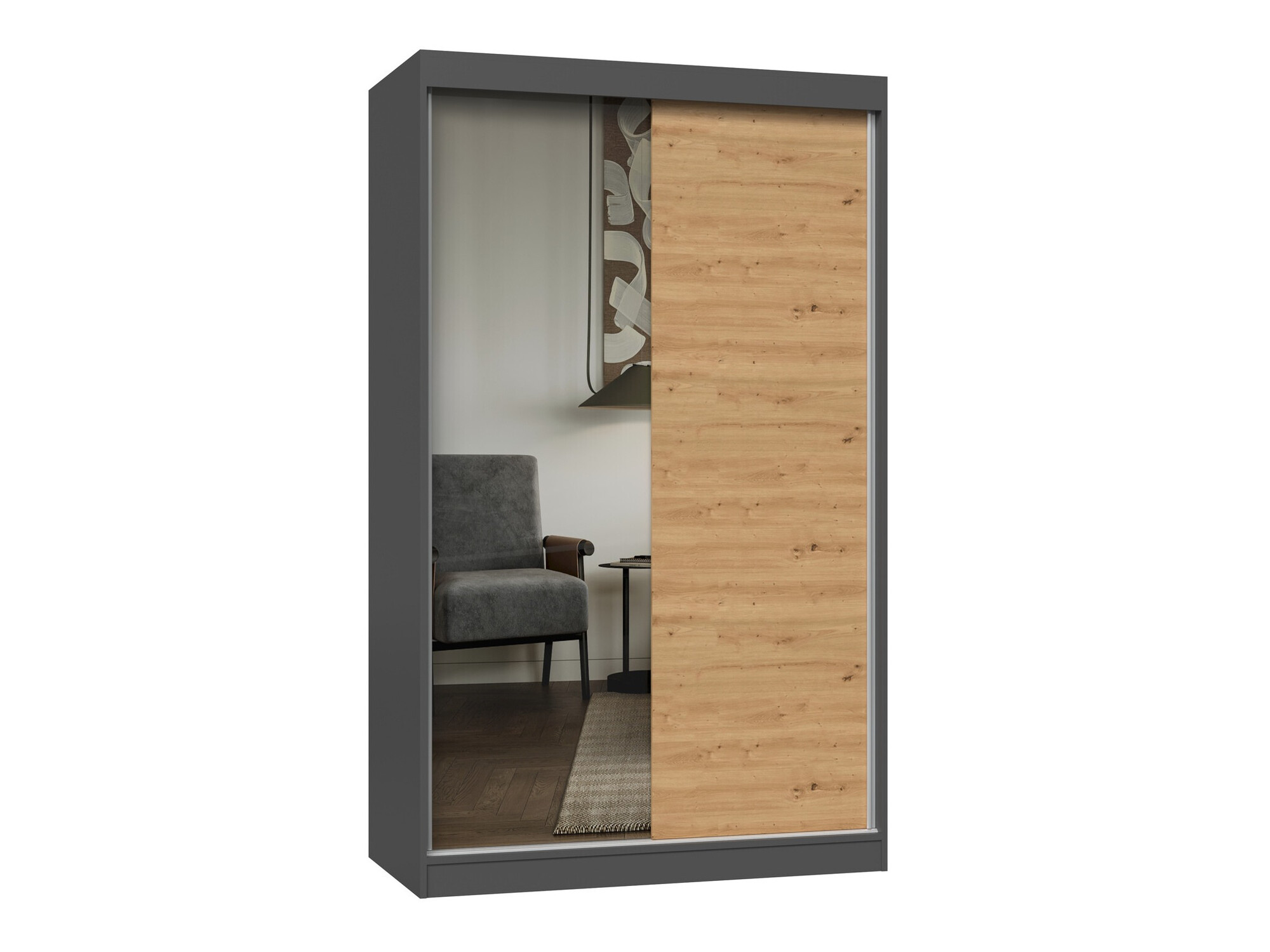 Armadio Mandeville 155 (Antracite + Rovere Artisan)