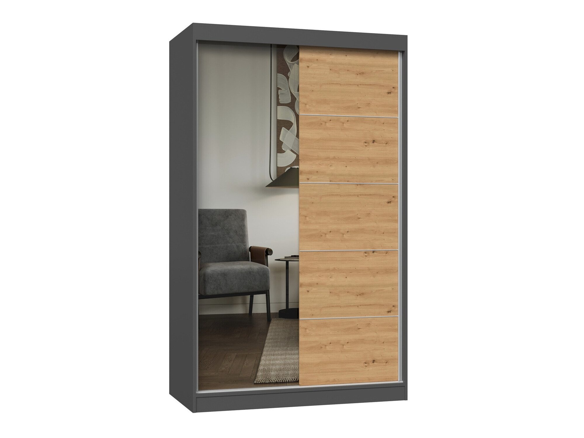Armadio Mandeville 157 (Antracite + Rovere Artisan)