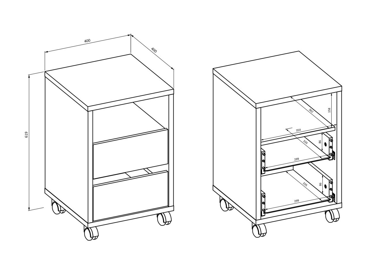 Mobile contenitore Austin 346 (Bianco)