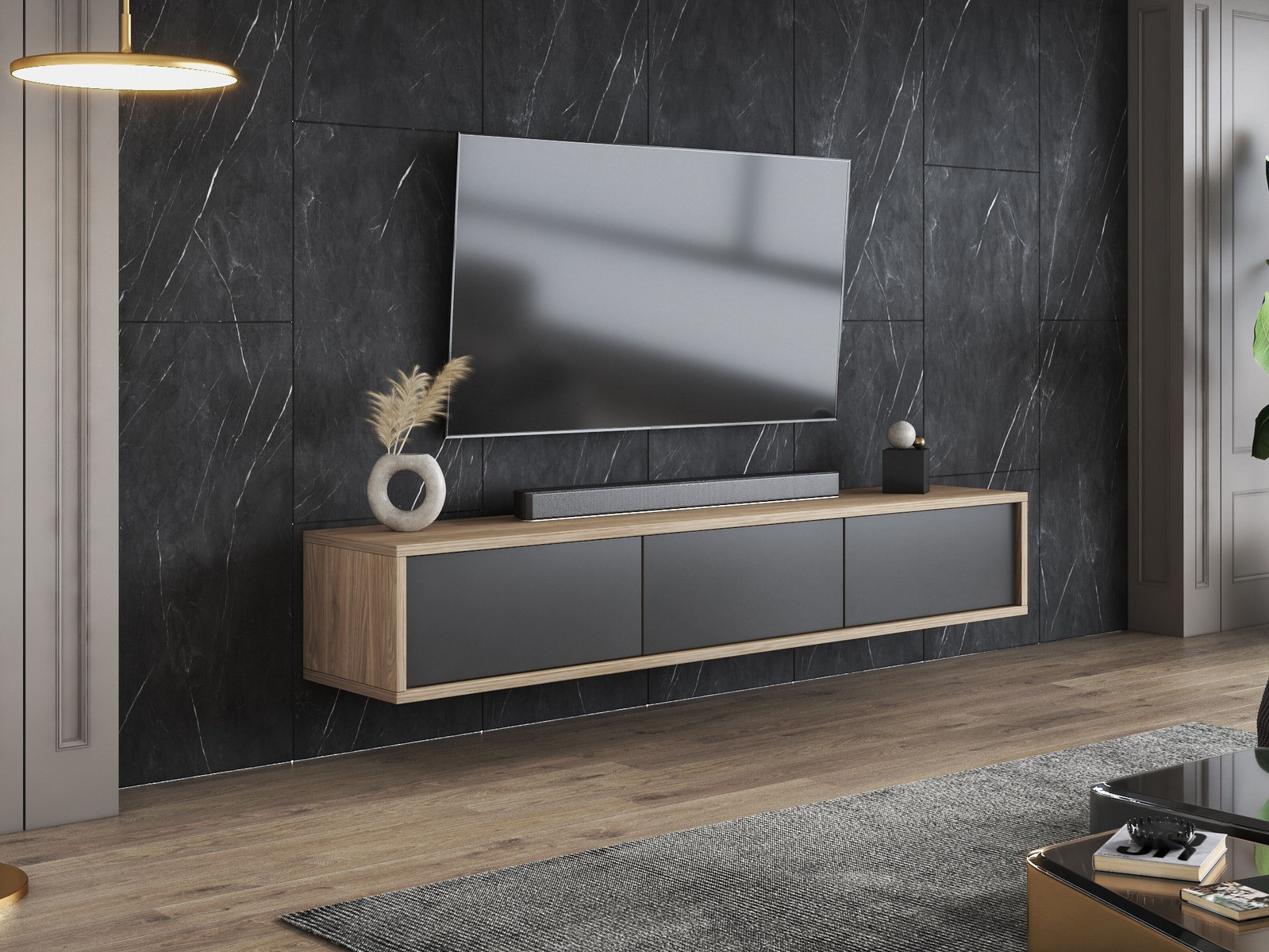 Mobile porta TV Austin 324 (Quercia + Antracite)