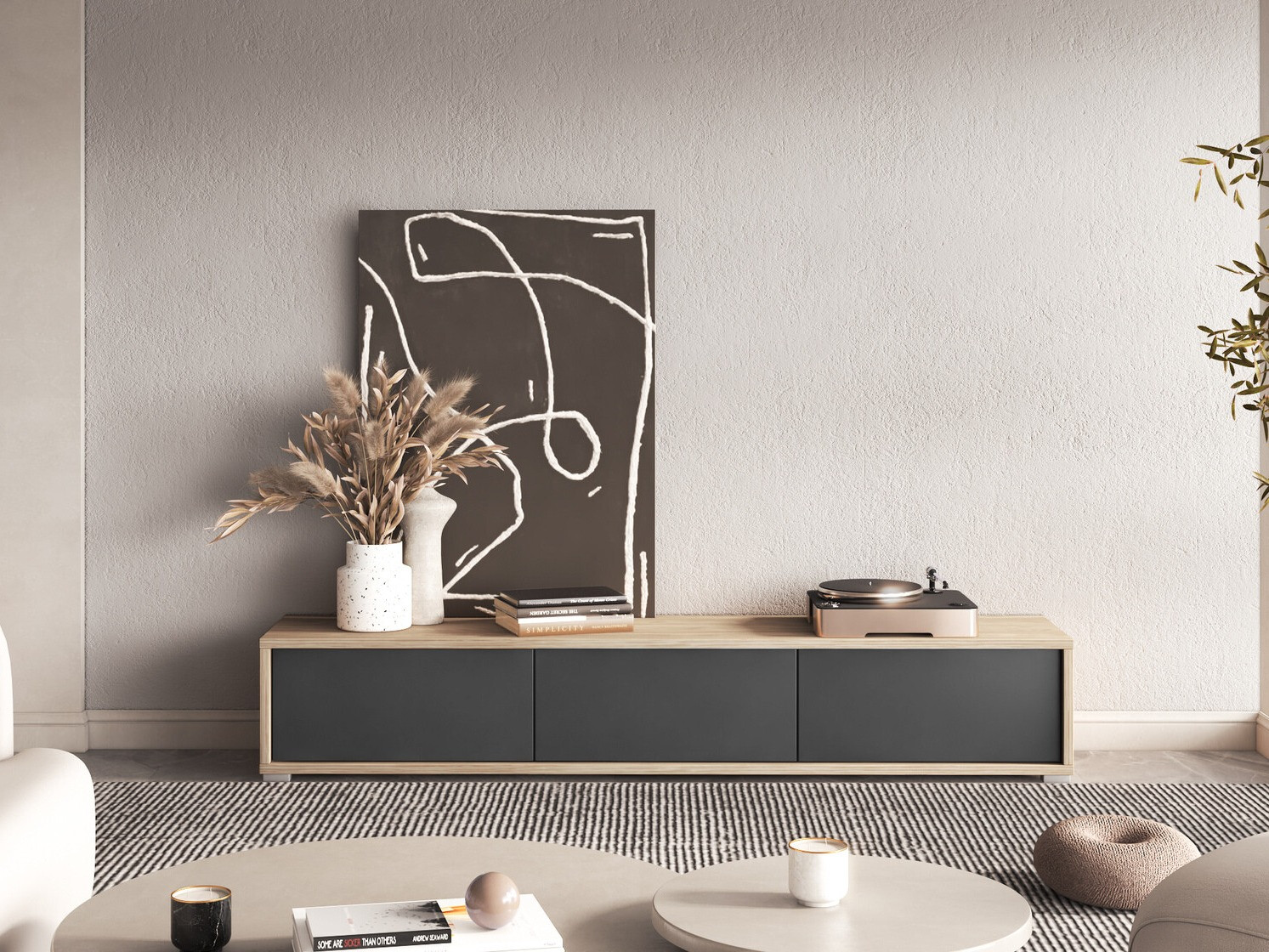 Mobile porta TV Austin 324 (Quercia + Antracite)