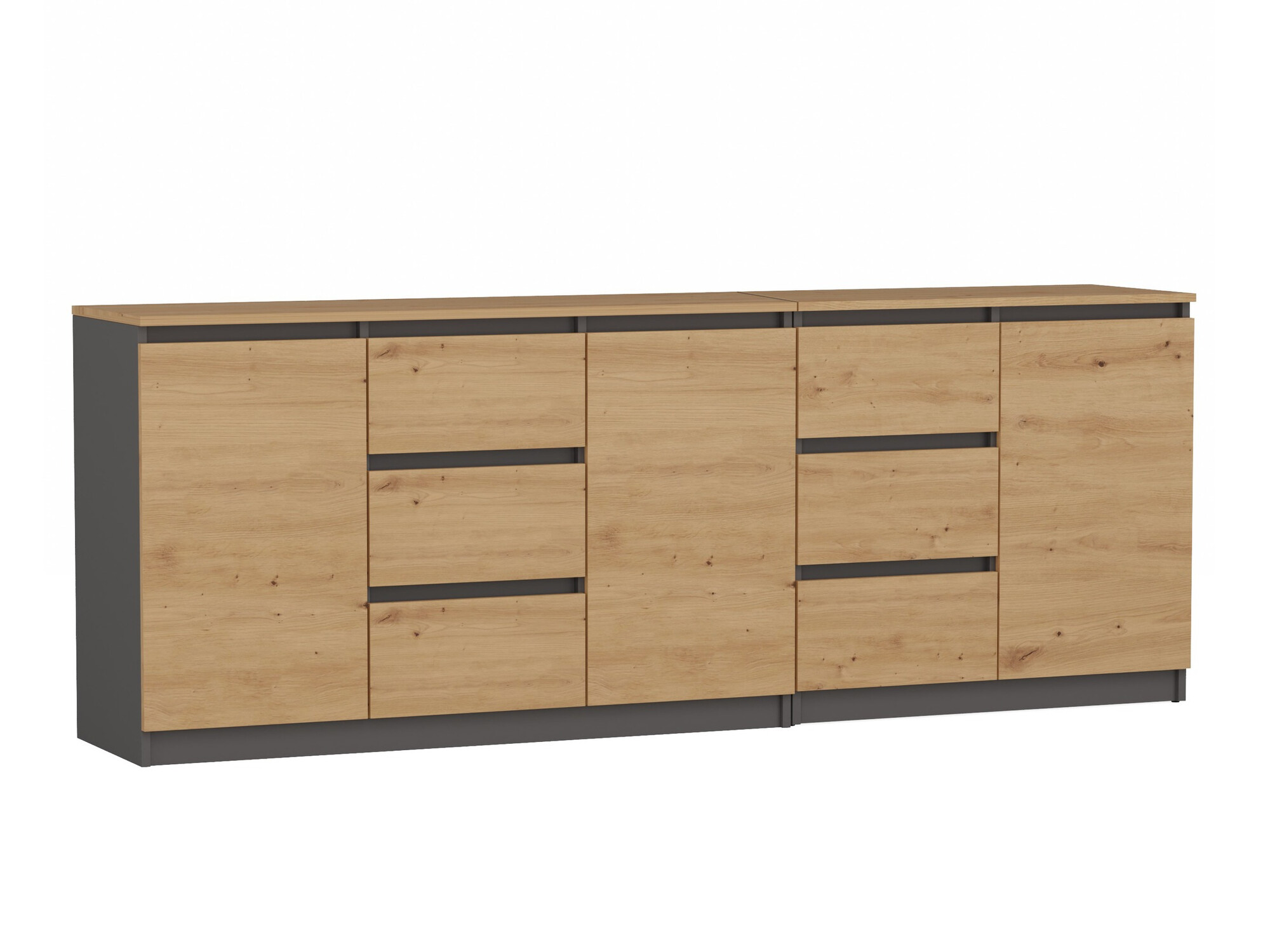 Cassettiera Elbvelu 109 (Antracite + Rovere Artisan)