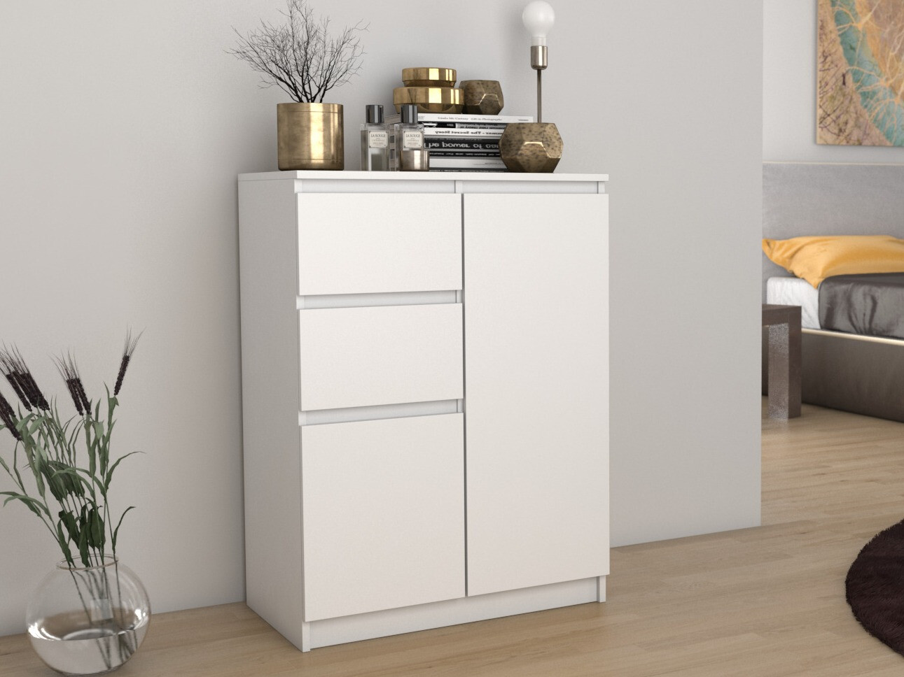 Cassettiera Elbvelu 111 (Bianco)