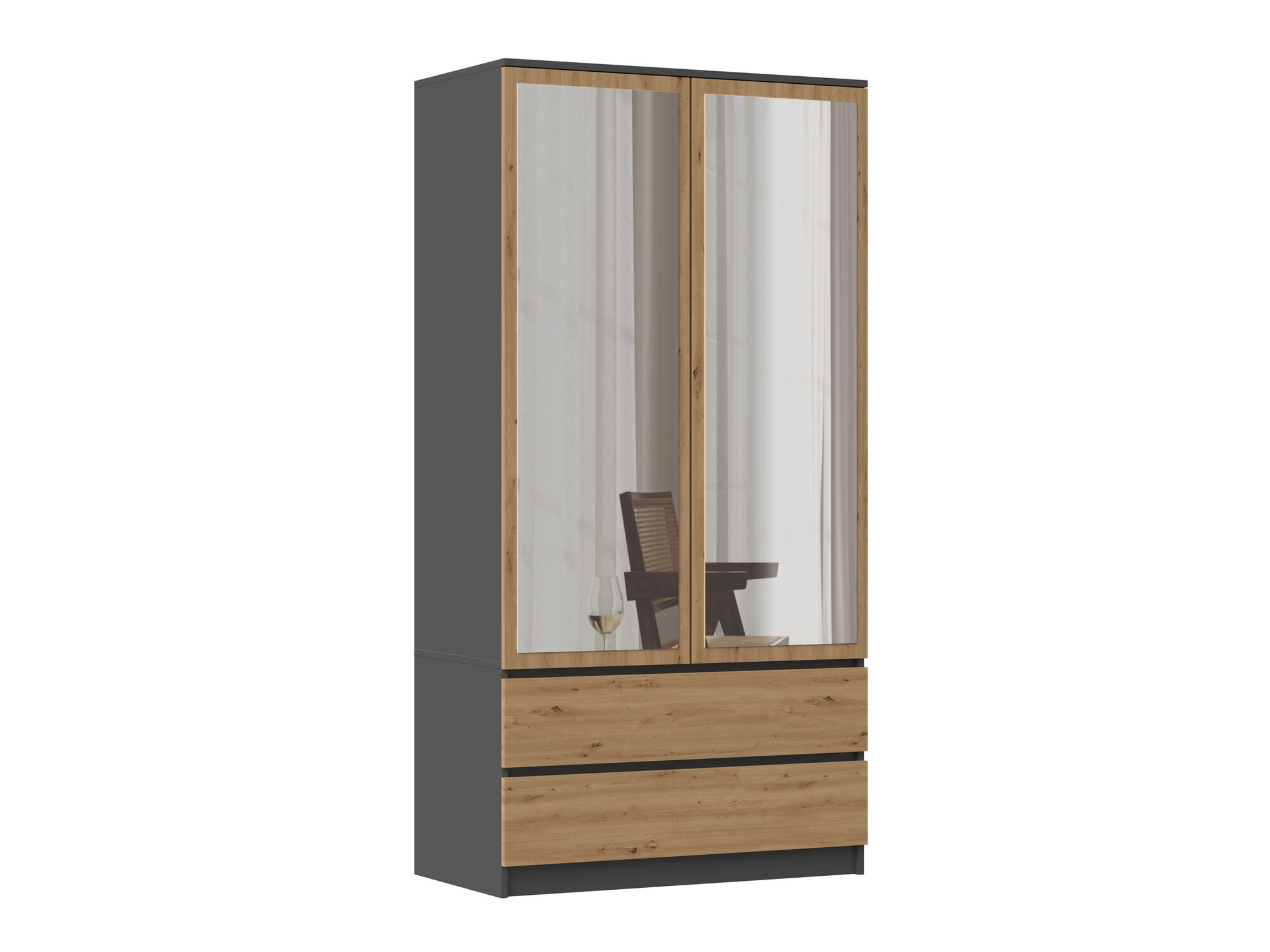 Armadio Elbvelu 116 (Antracite + Rovere Artisan)