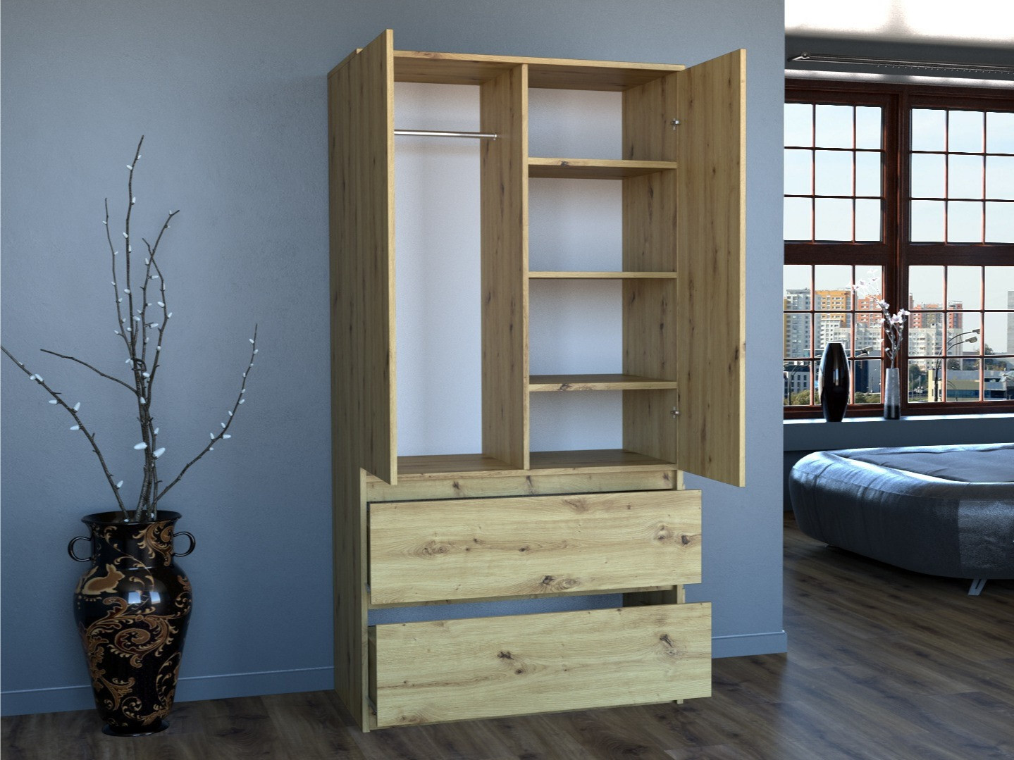 Armadio Elbvelu 116 (Rovere Artisan)