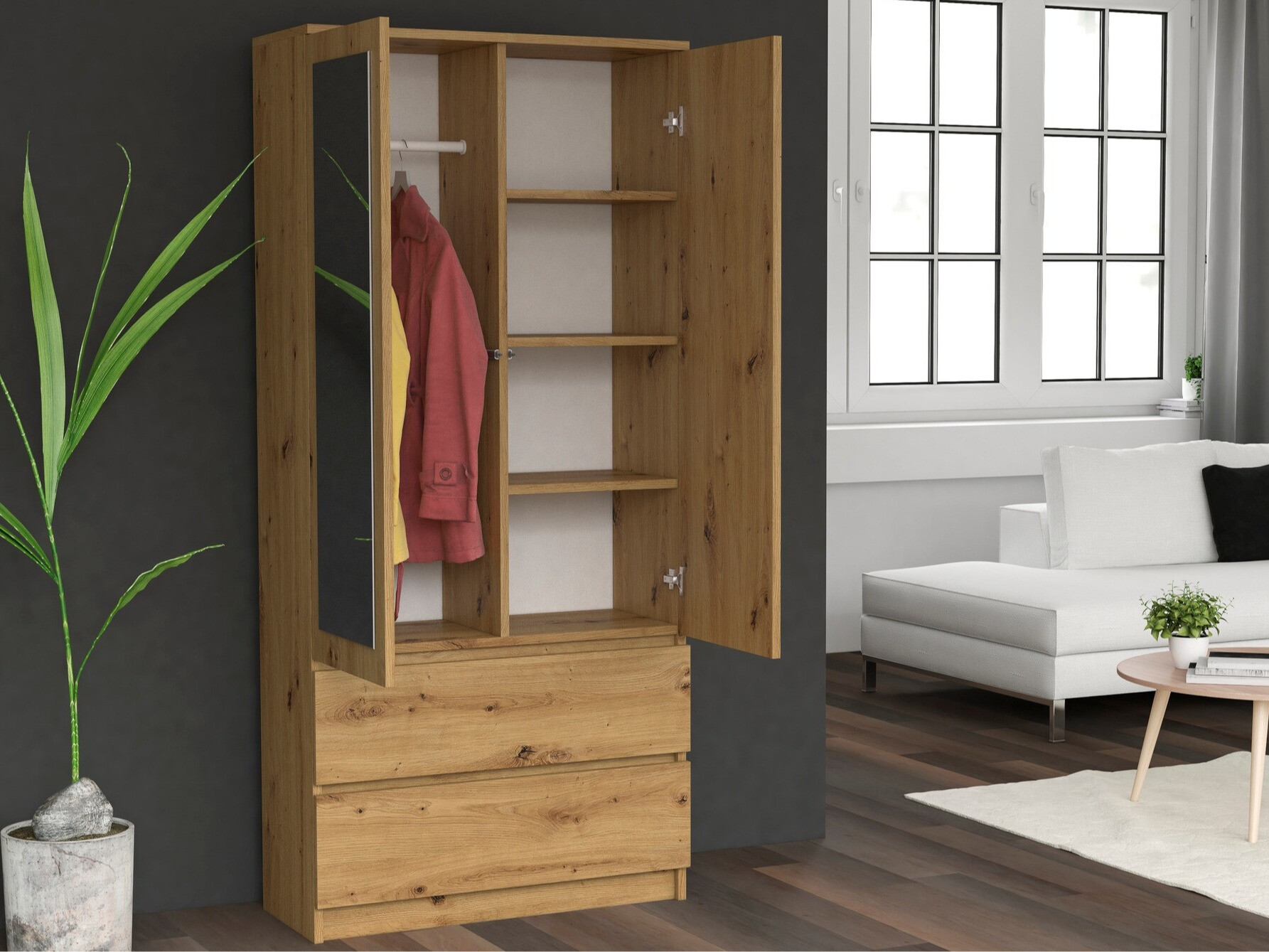 Armadio Elbvelu 116 (Rovere Artisan)