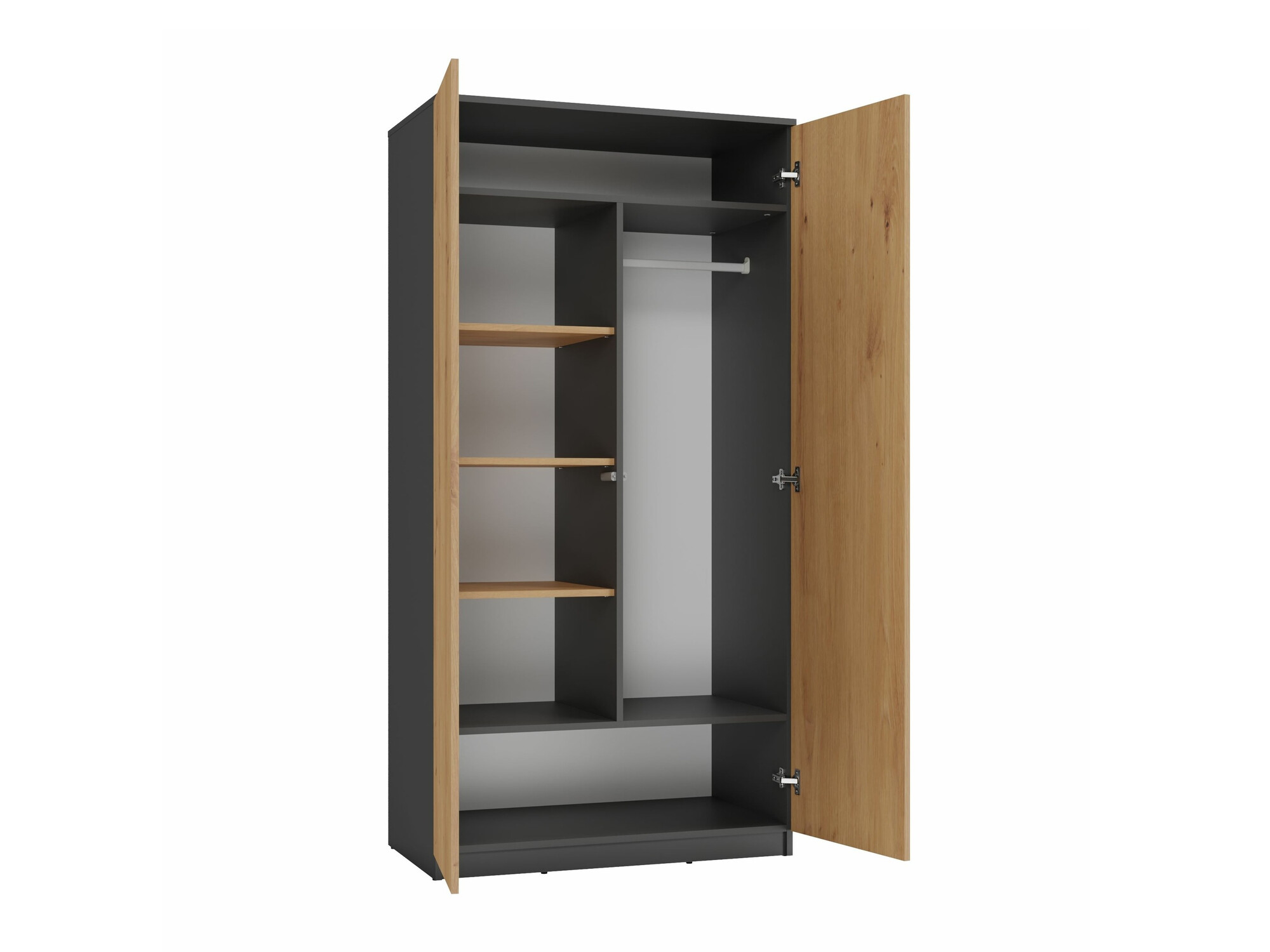 Armadio Elbvelu 117 (Antracite + Rovere Artisan)