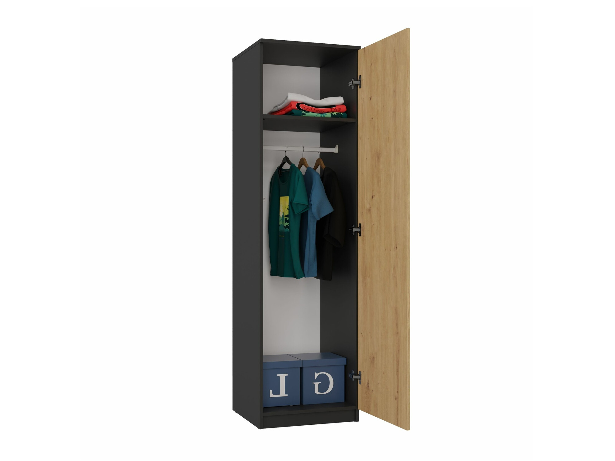 Armadio Elbvelu 118 (Antracite + Rovere Artisan)