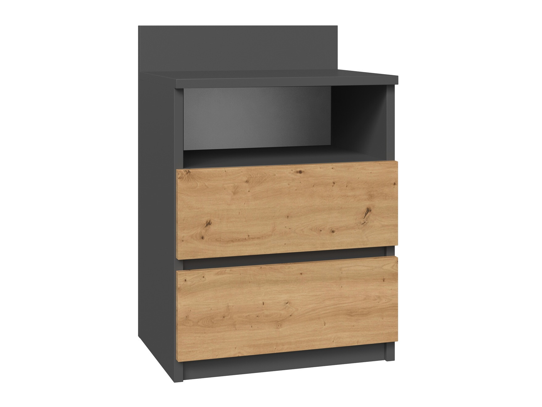 Comodino Elbvelu 119 (Antracite + Rovere Artisan)