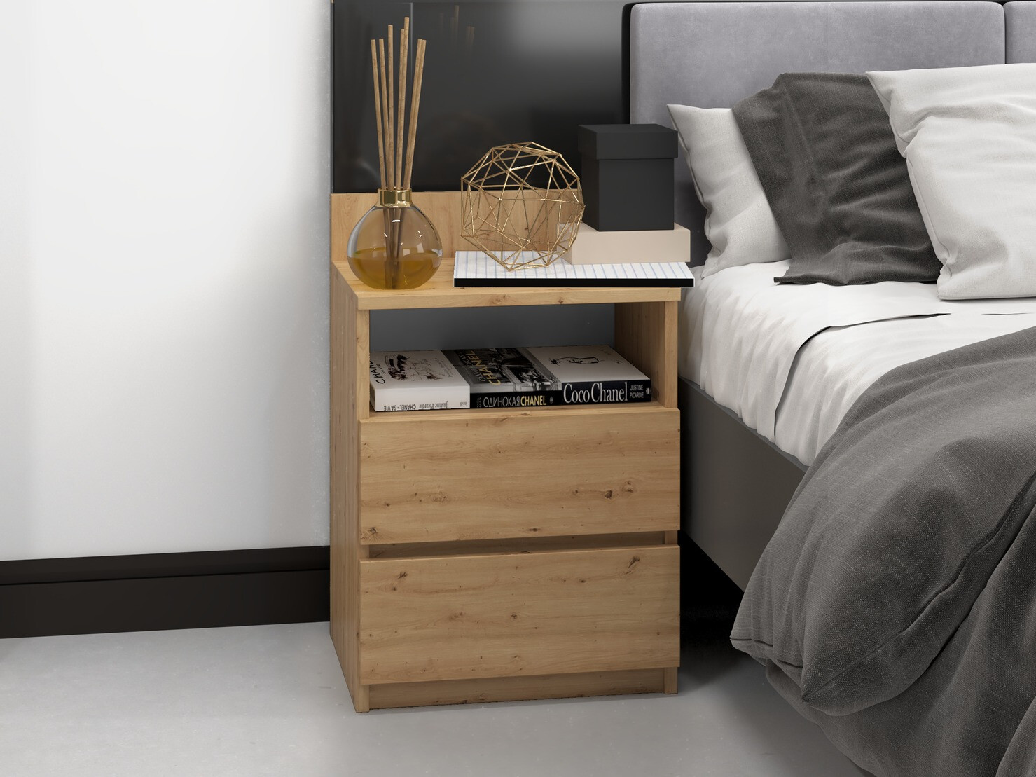 Comodino Elbvelu 119 (Rovere Artisan)