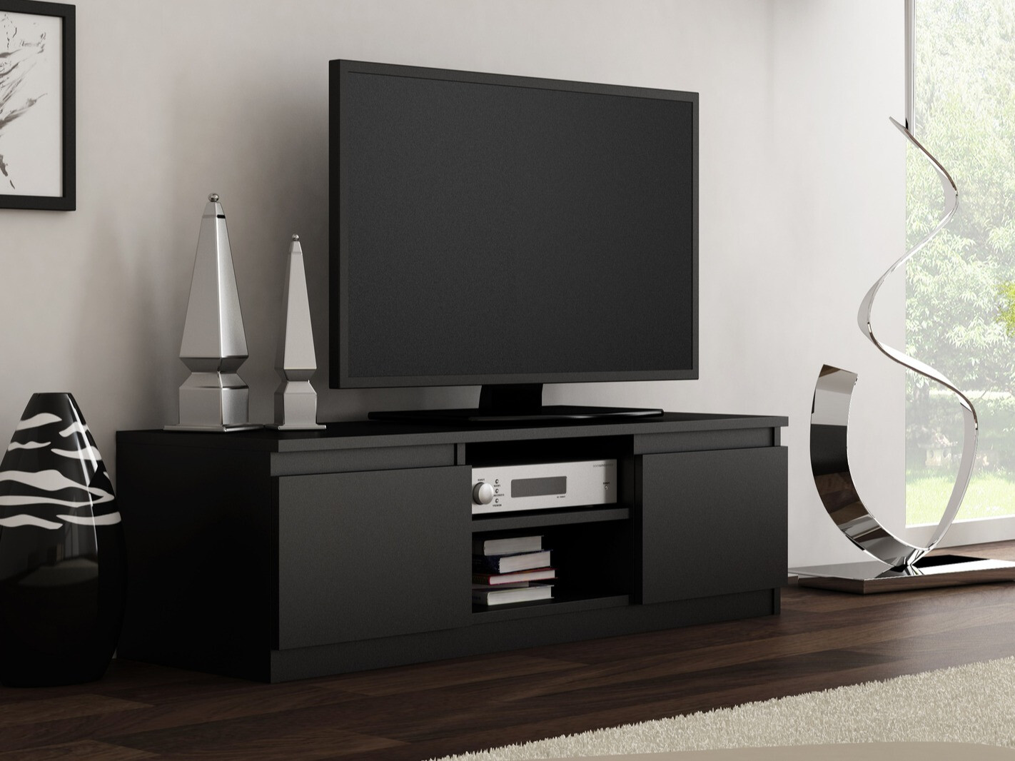 Mobile porta TV Elbvelu 123 (Nero)