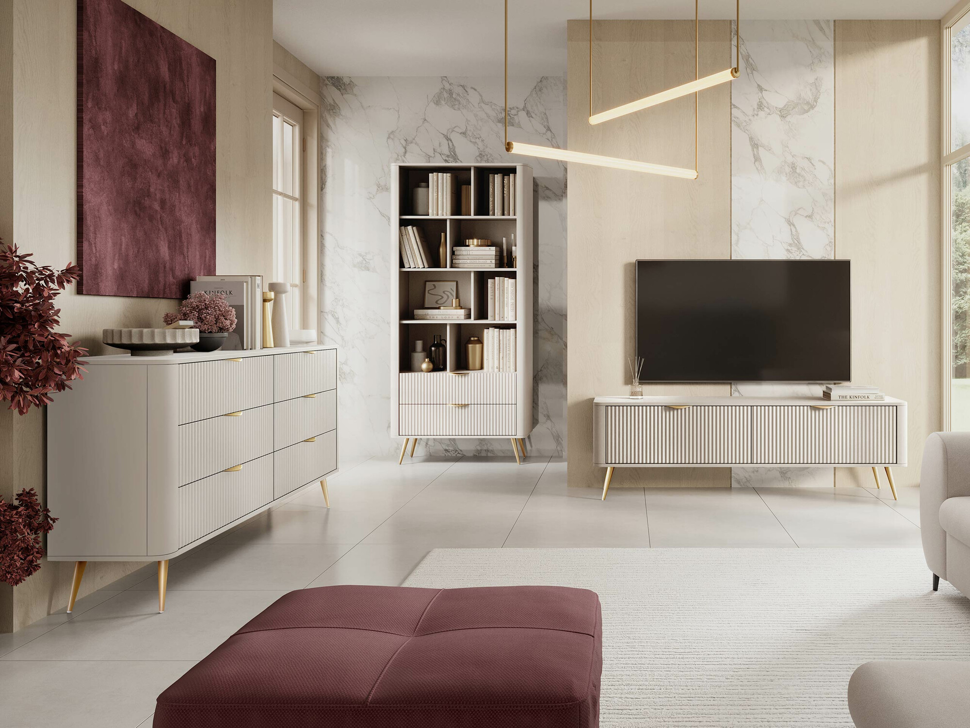 Parete attrezzata Versoe 109 (Beige)