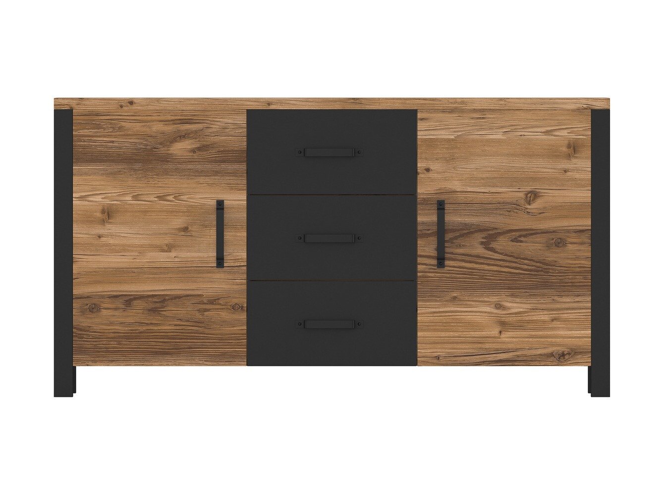 Cassettiera Tornua 103 (Abete scuro + Nero opaco)