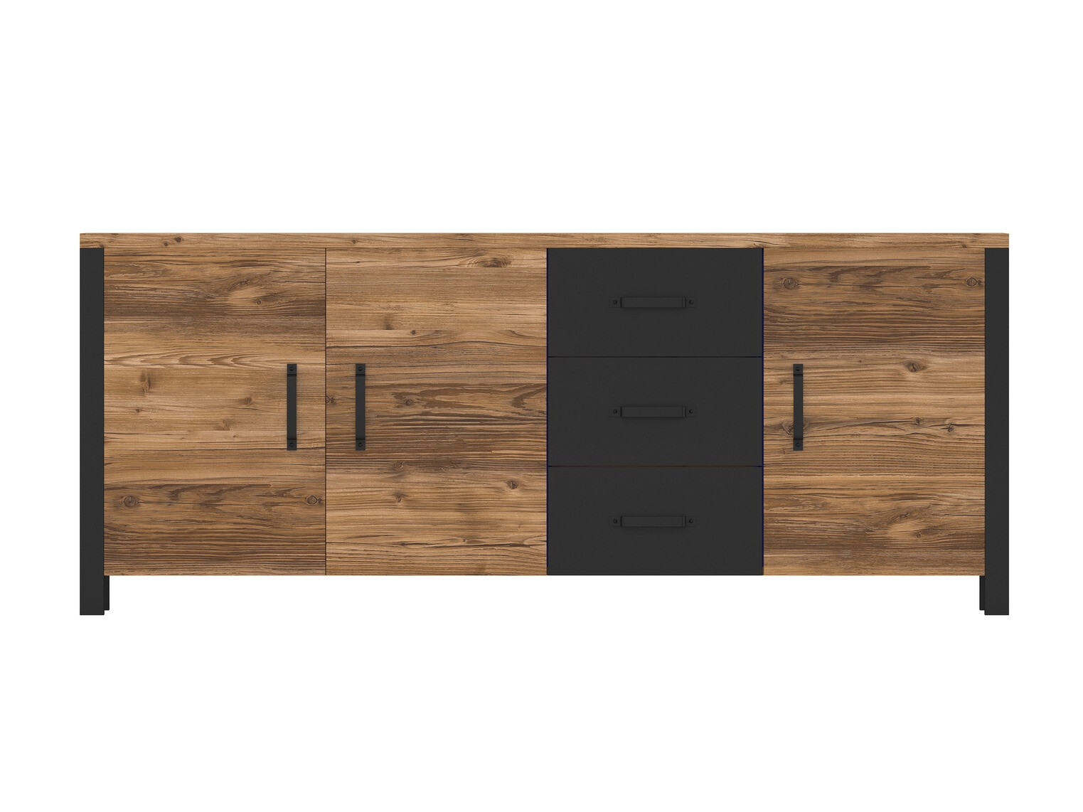 Cassettiera Tornua 106 (Abete scuro + Nero opaco)