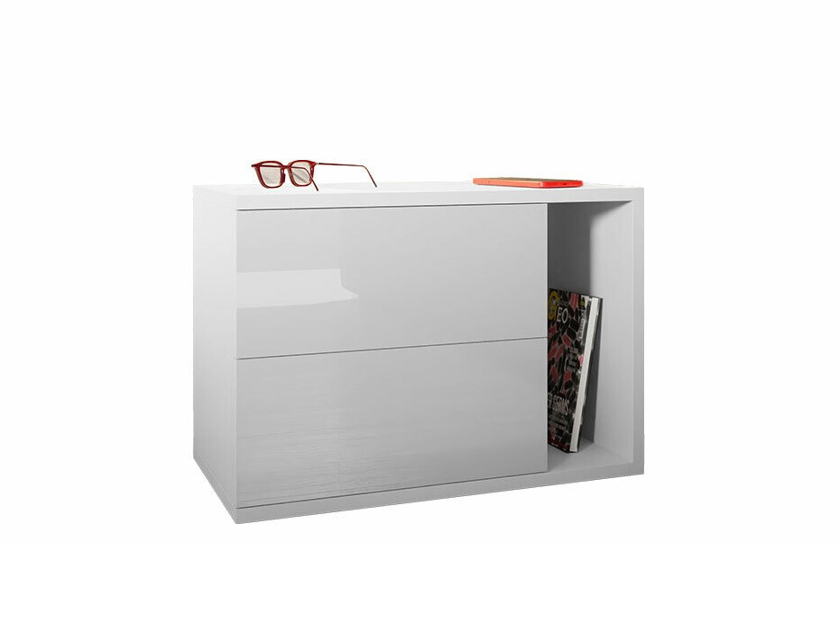 Comodino Hederos (Bianco + Bianco lucido)