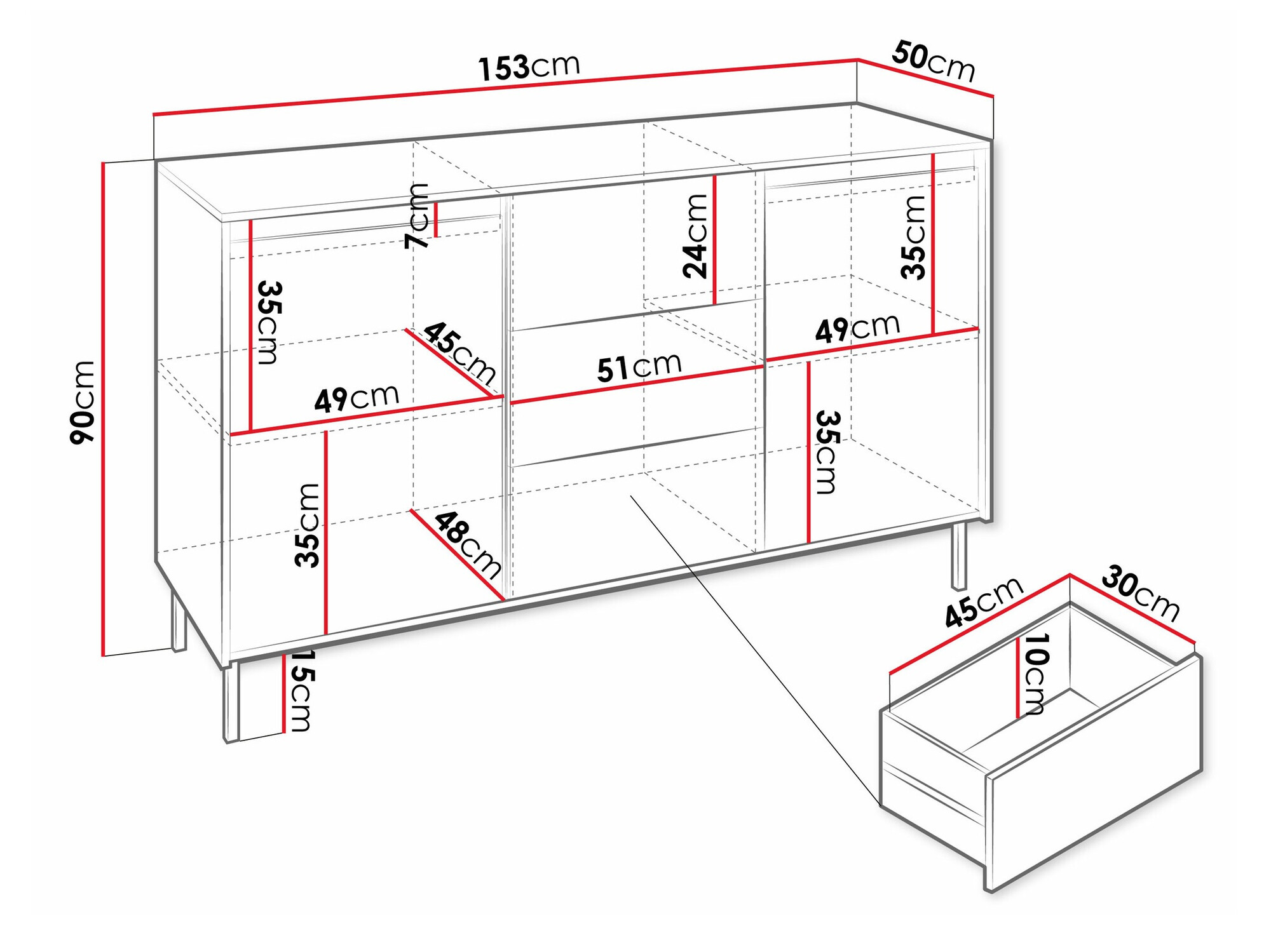 Cassettiera Comfivo Delruva I (Nero)