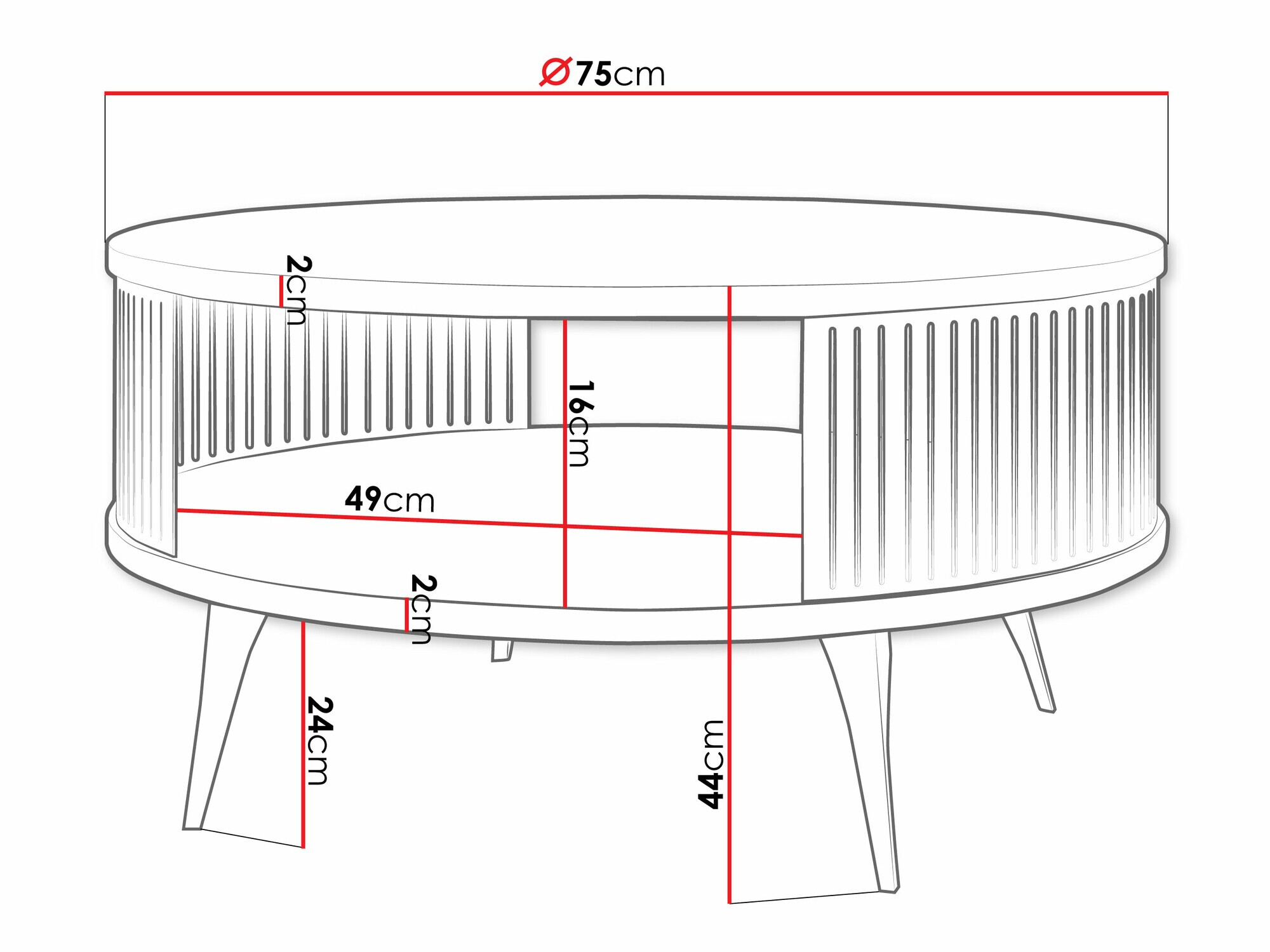 Tavolino da caffè Vitum (Nero + Quercia dorata artigianale)