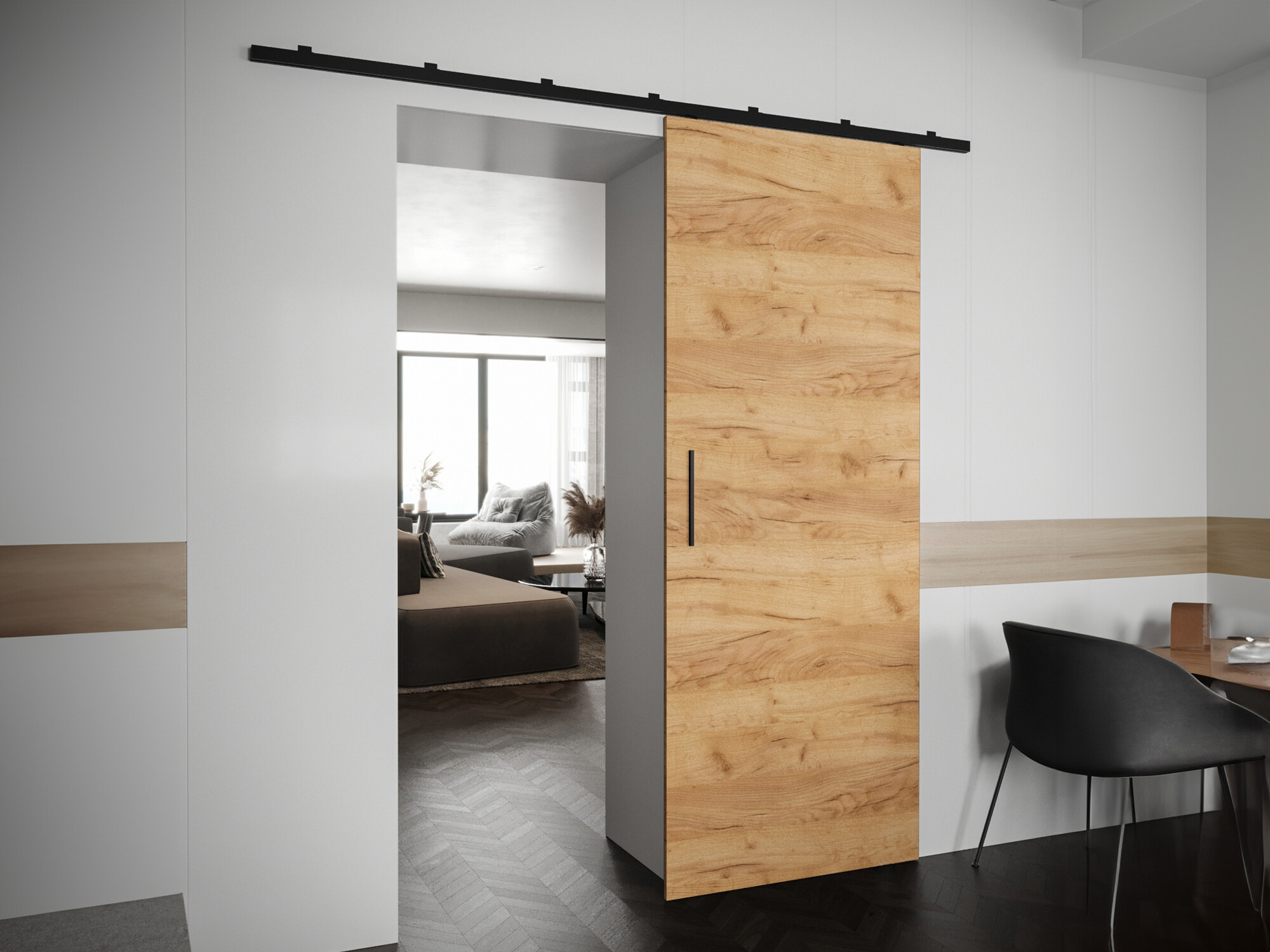 Porte scorrevoli Hartford 489 (Quercia dorata artigianale)