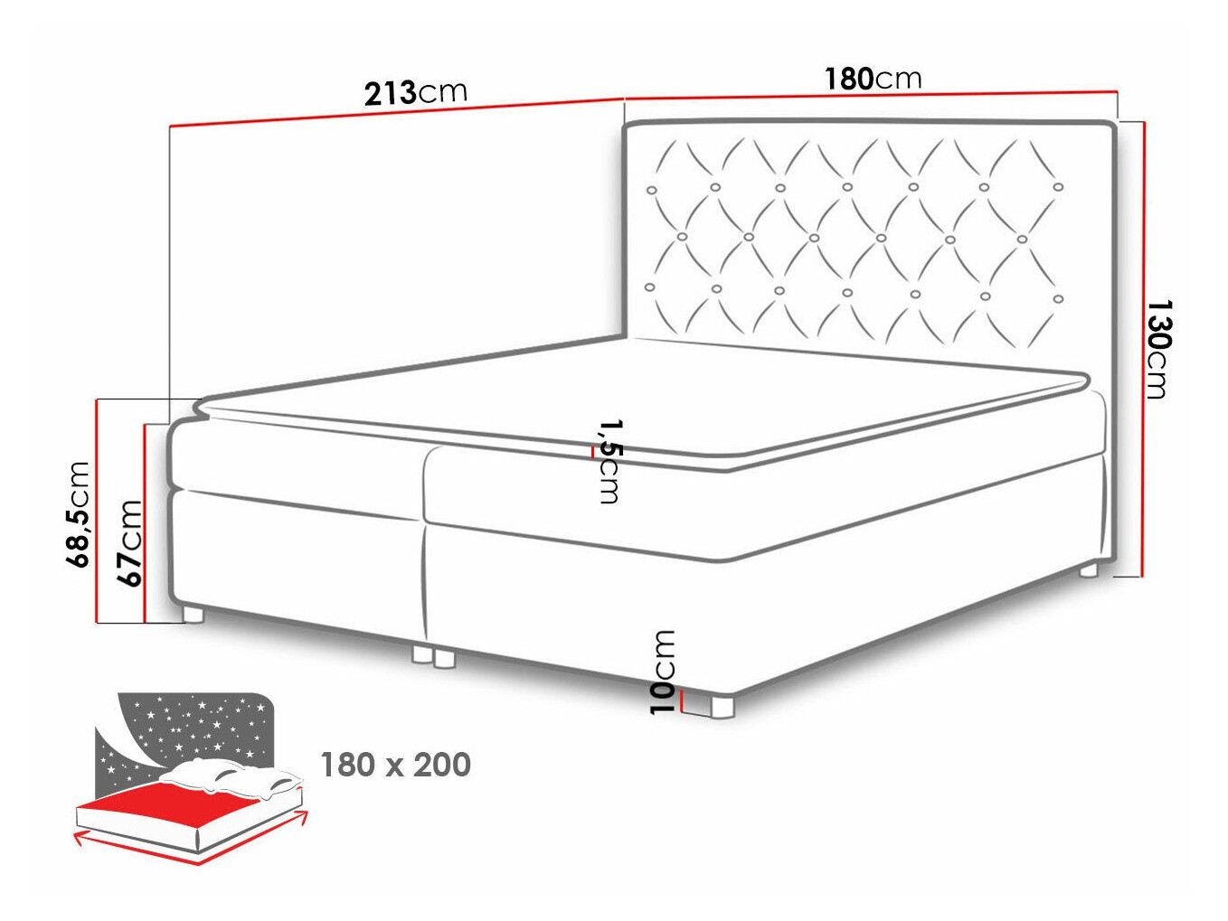 Letto continentale Domus (Primo 8804)