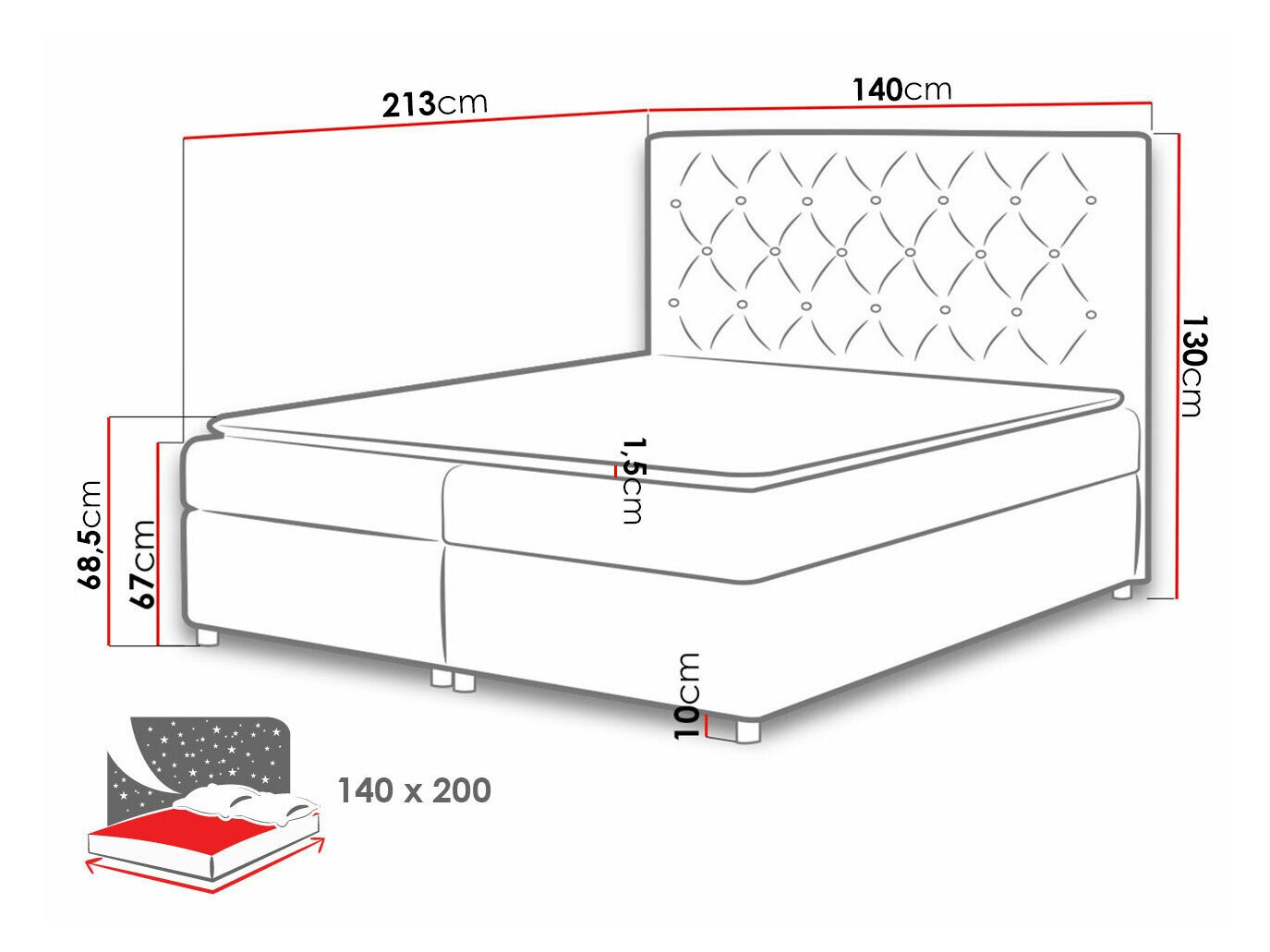Letto continentale Domus (Primo 8804)