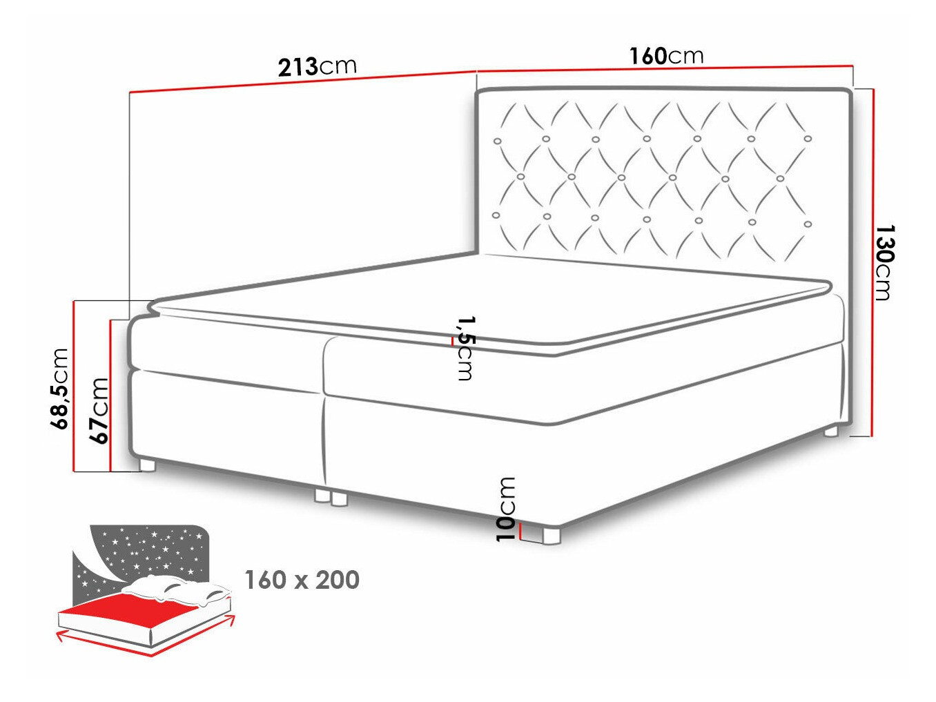 Letto continentale Domus (Primo 8809)