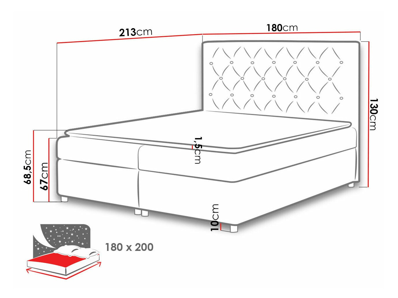 Letto continentale Domus (Primo 8809)