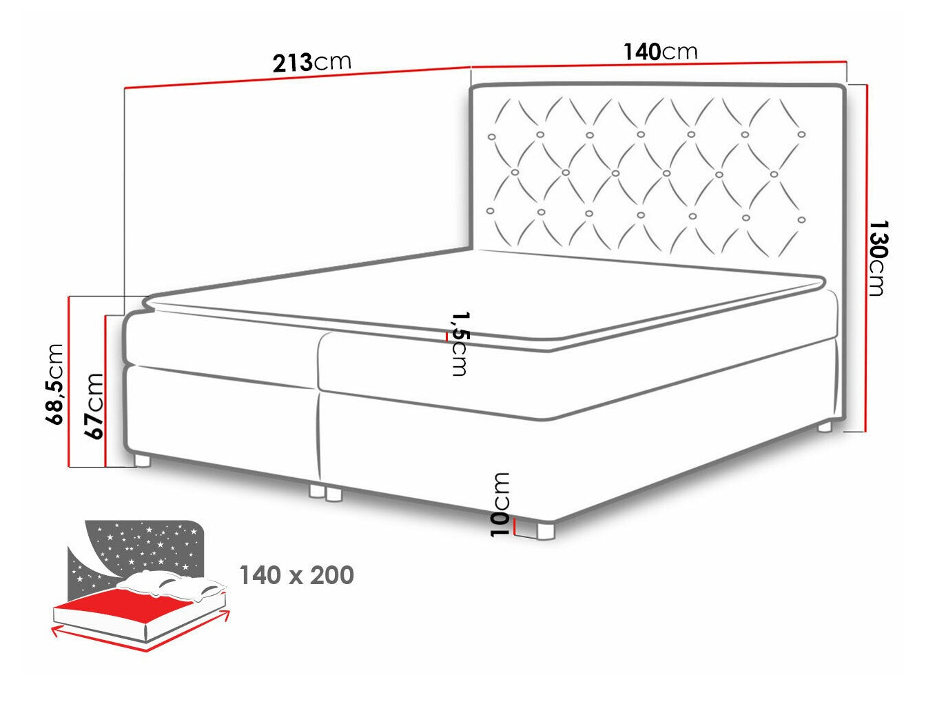 Letto continentale Domus (Primo 8809)