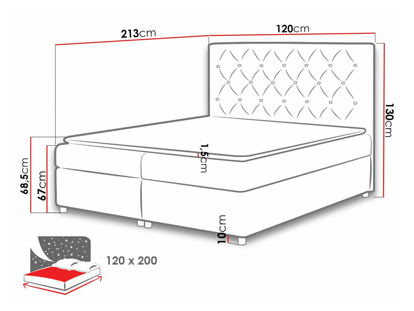 Letto continentale Domus (Primo 8809)