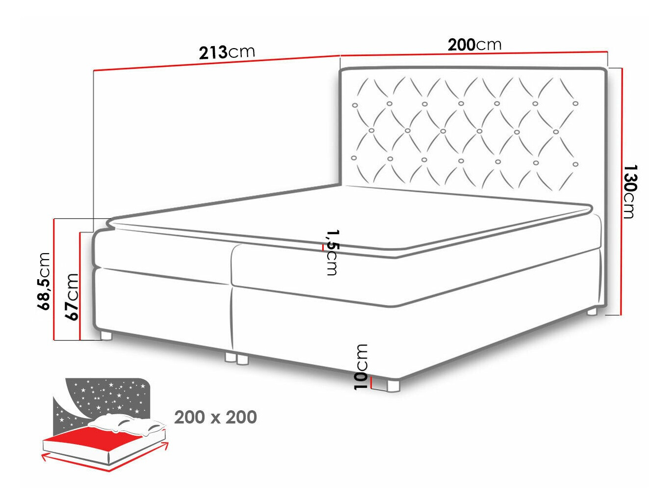 Letto continentale Domus (Primo 8809)