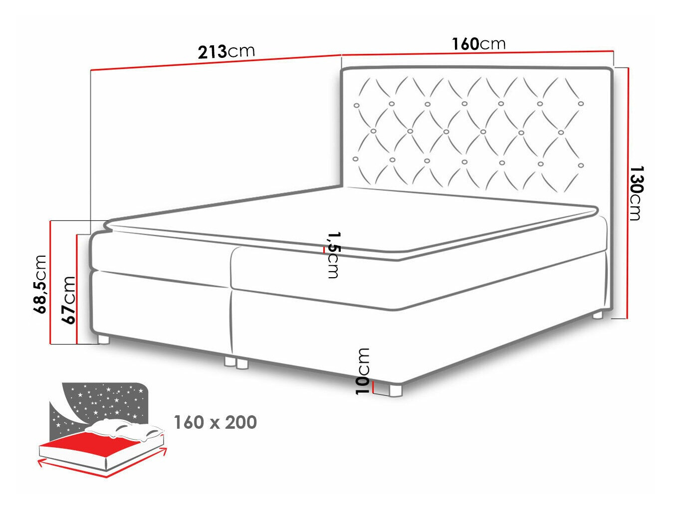 Letto continentale Domus (Primo 8813)