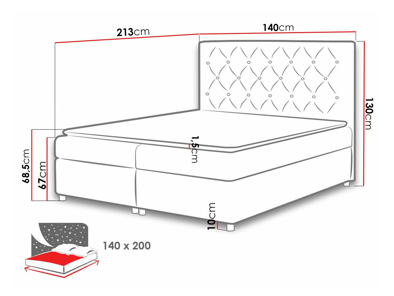 Letto continentale Domus (Primo 8813)