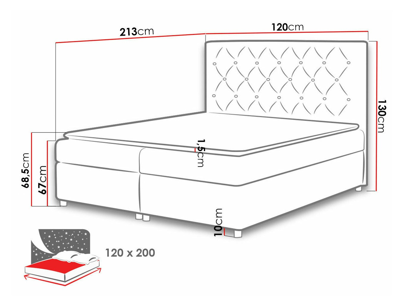 Letto continentale Domus (Primo 8813)