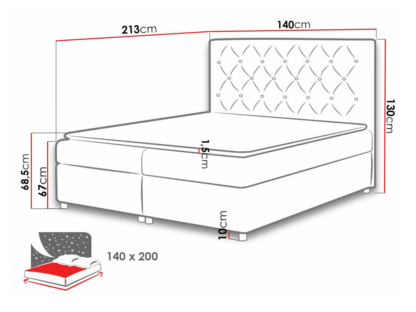 Letto continentale Domus (Soft 017)