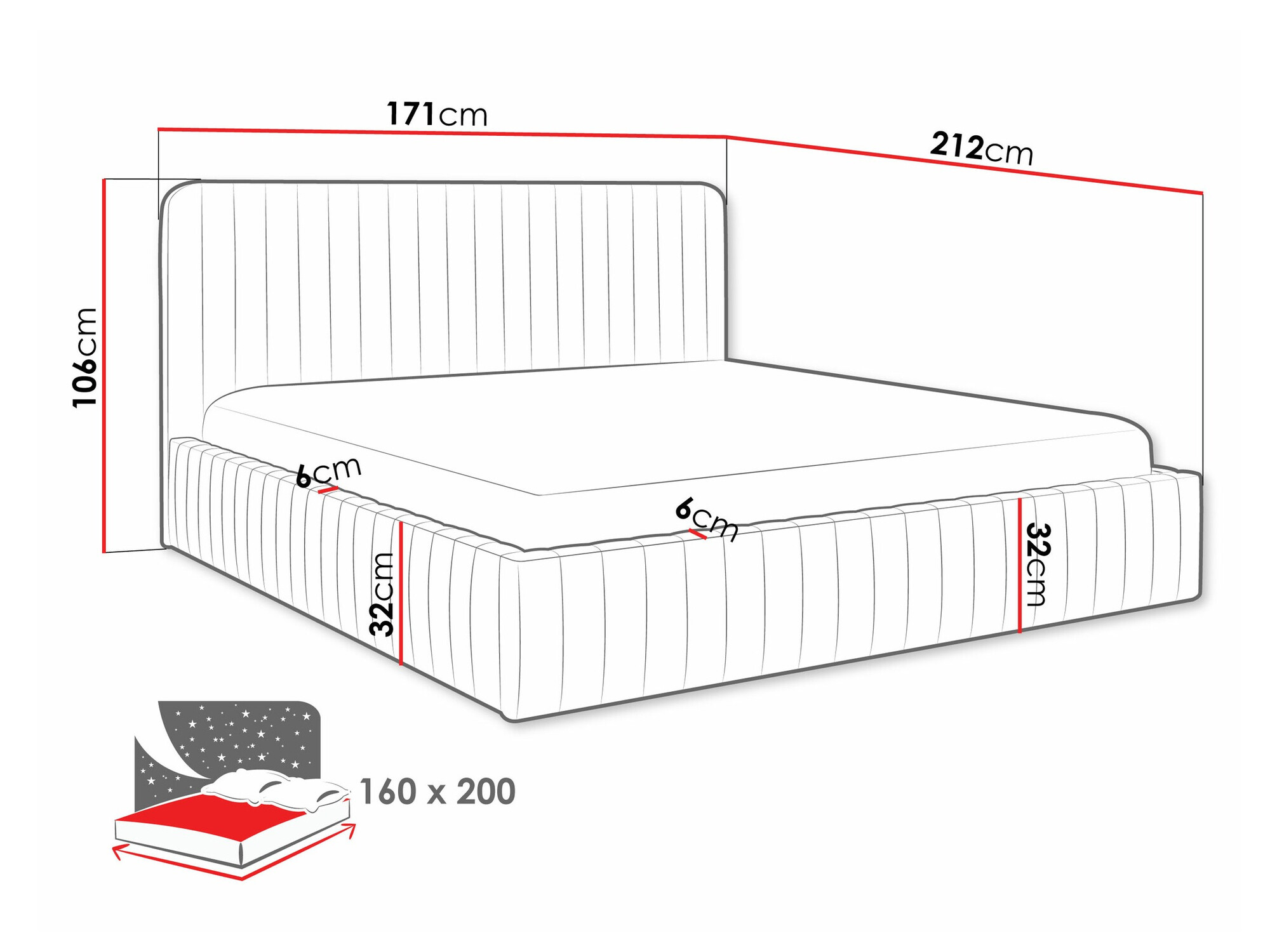 Letto TrendyNest Caprion (Velluto 14)