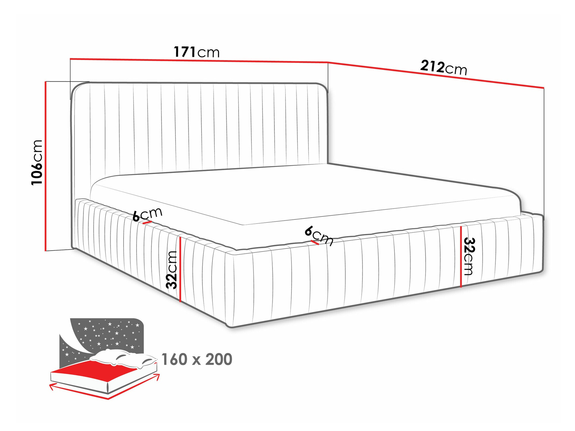 Letto TrendyNest Caprion (Velluto 15)