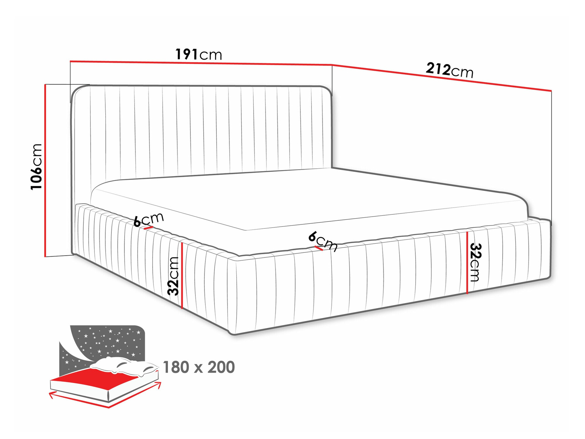Letto TrendyNest Caprion (Velluto 18)