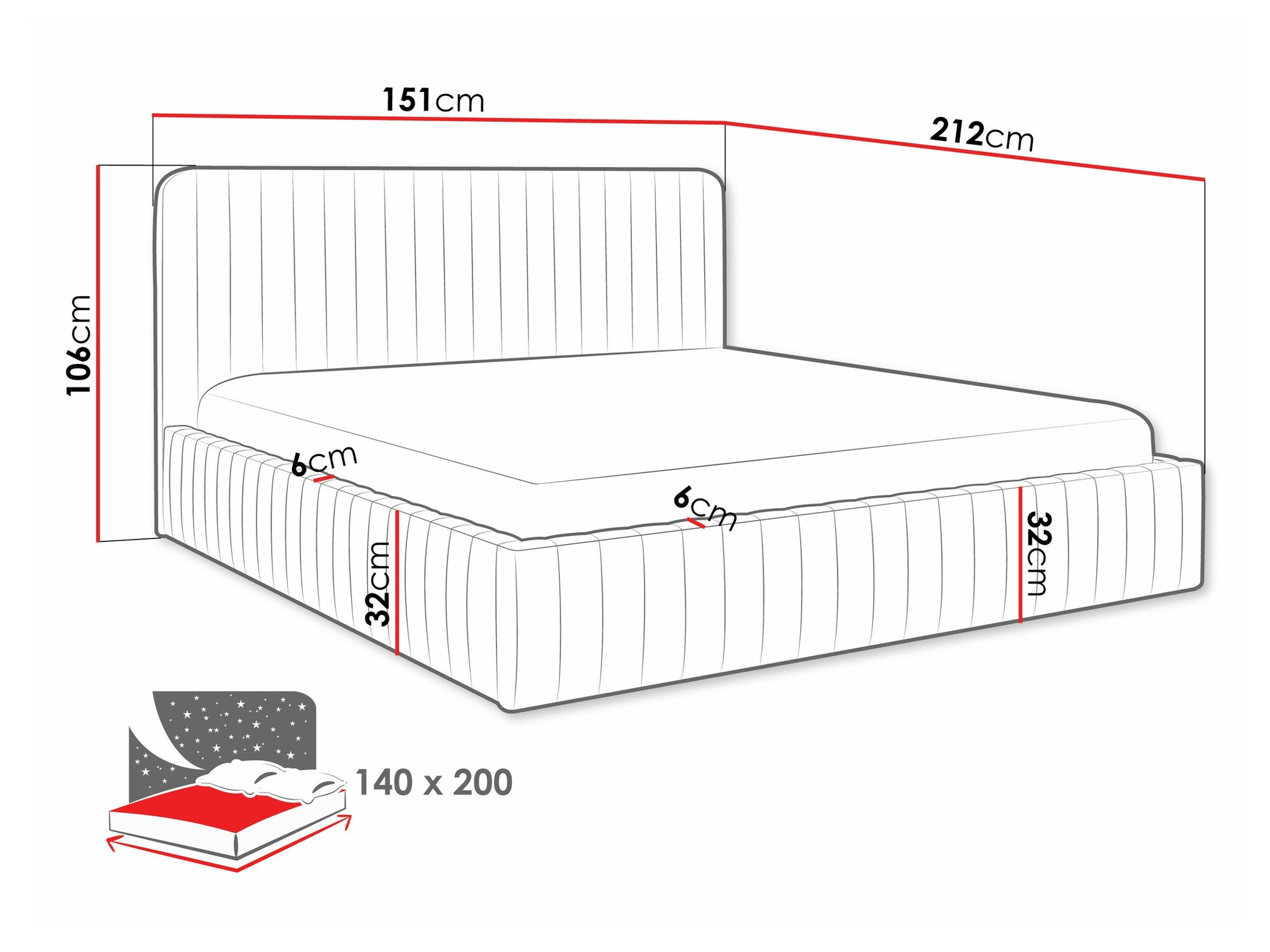 Letto TrendyNest Caprion (Velluto 29)