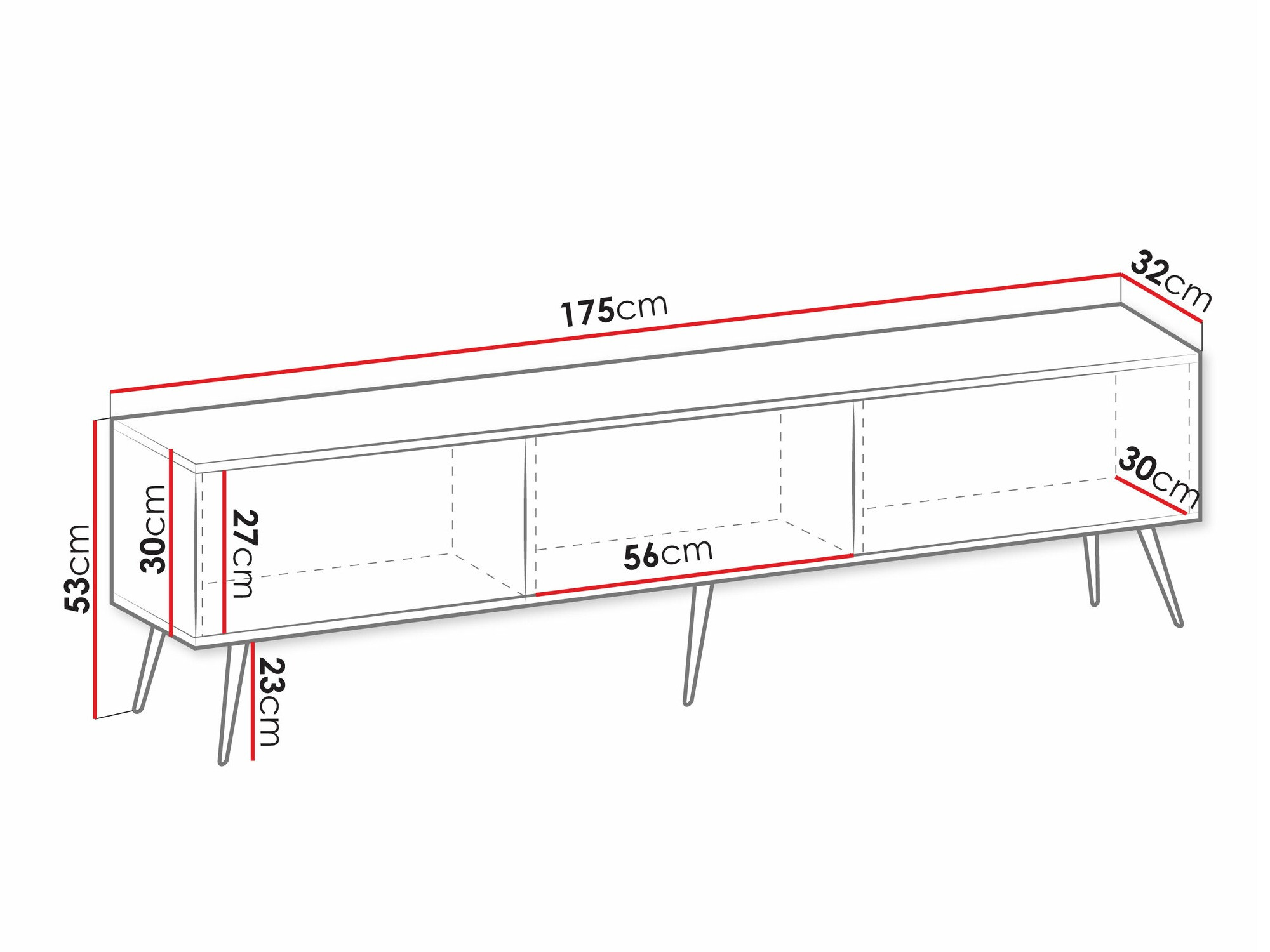Mobile porta TV Princal II (Nero)