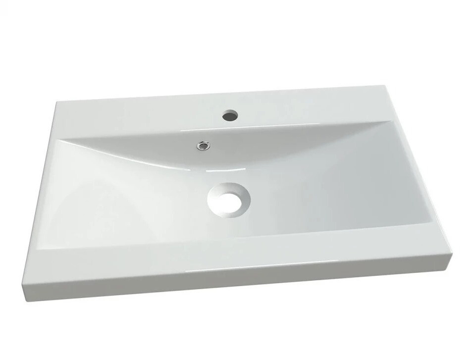 Set bagno Scientia III (Bianco lucido + Matera grigio)