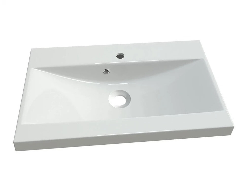Set bagno Scientia III (Bianco lucido + Matera grigio)