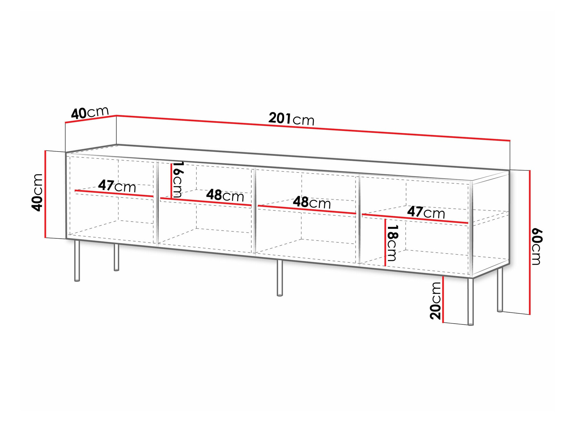 Mobile porta TV Celra I (Bianco)