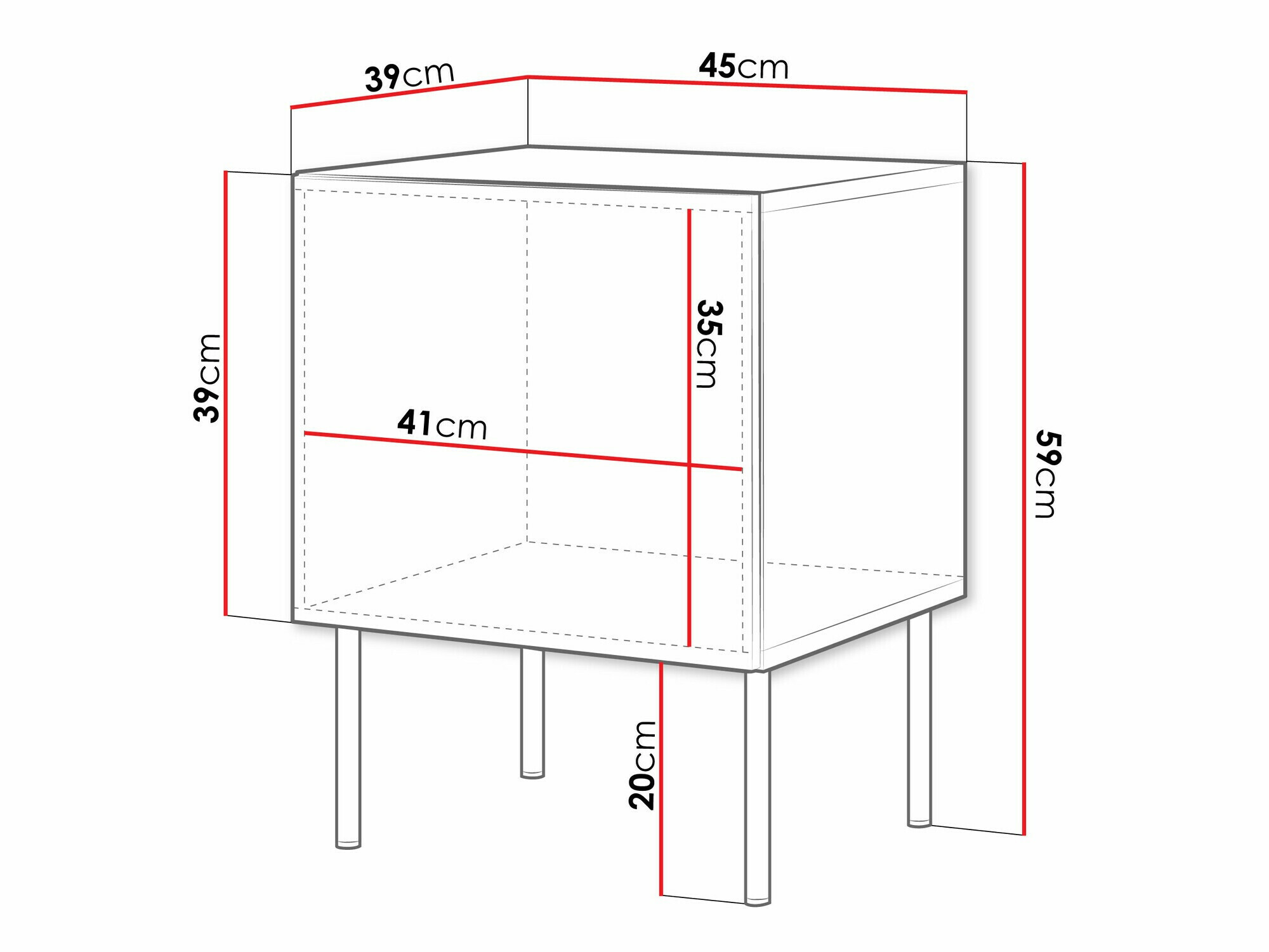 Set di comodini Celra (Bianco)
