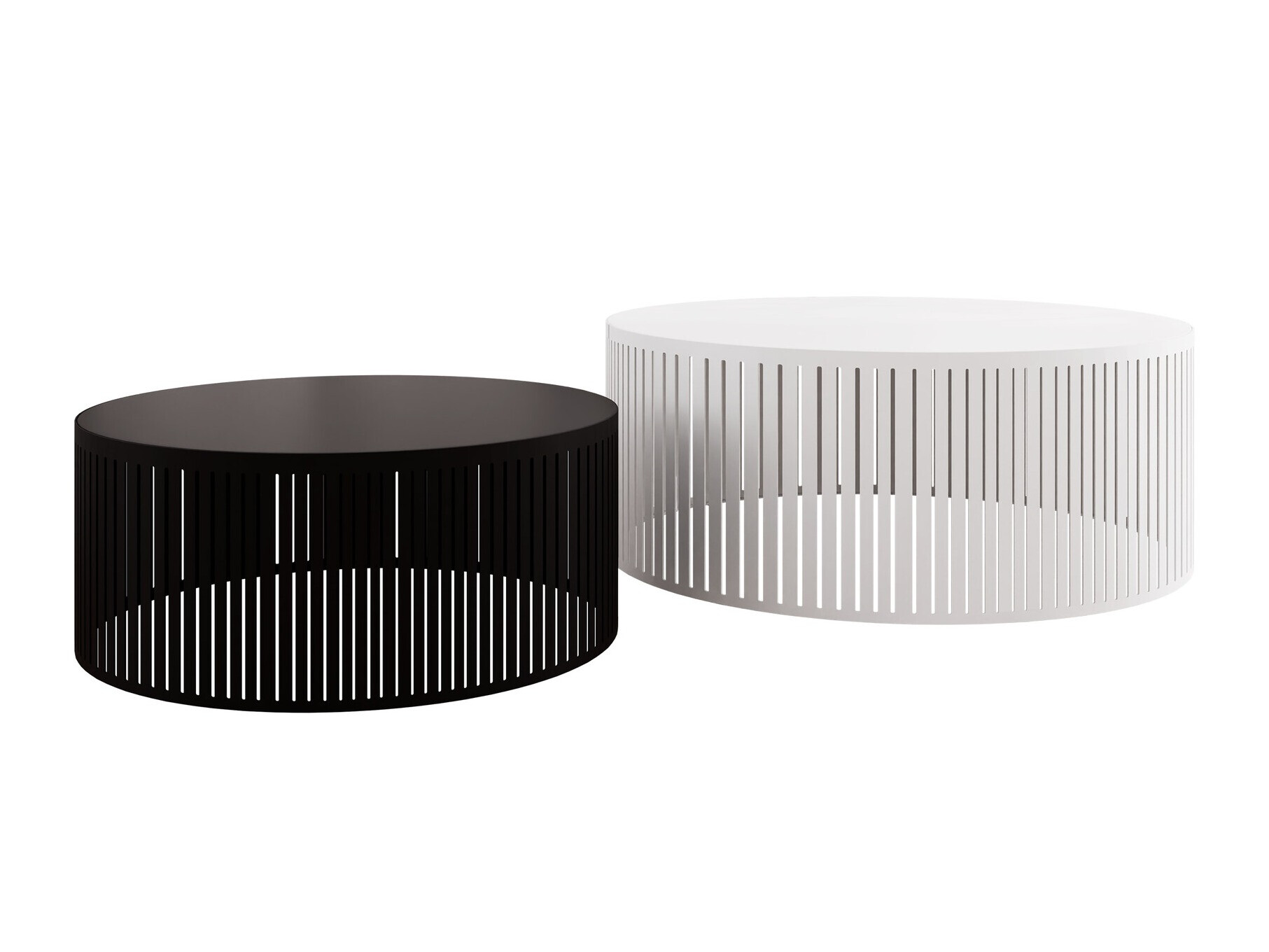 Set tavolino da caffè Prunis (Nero + Bianco)